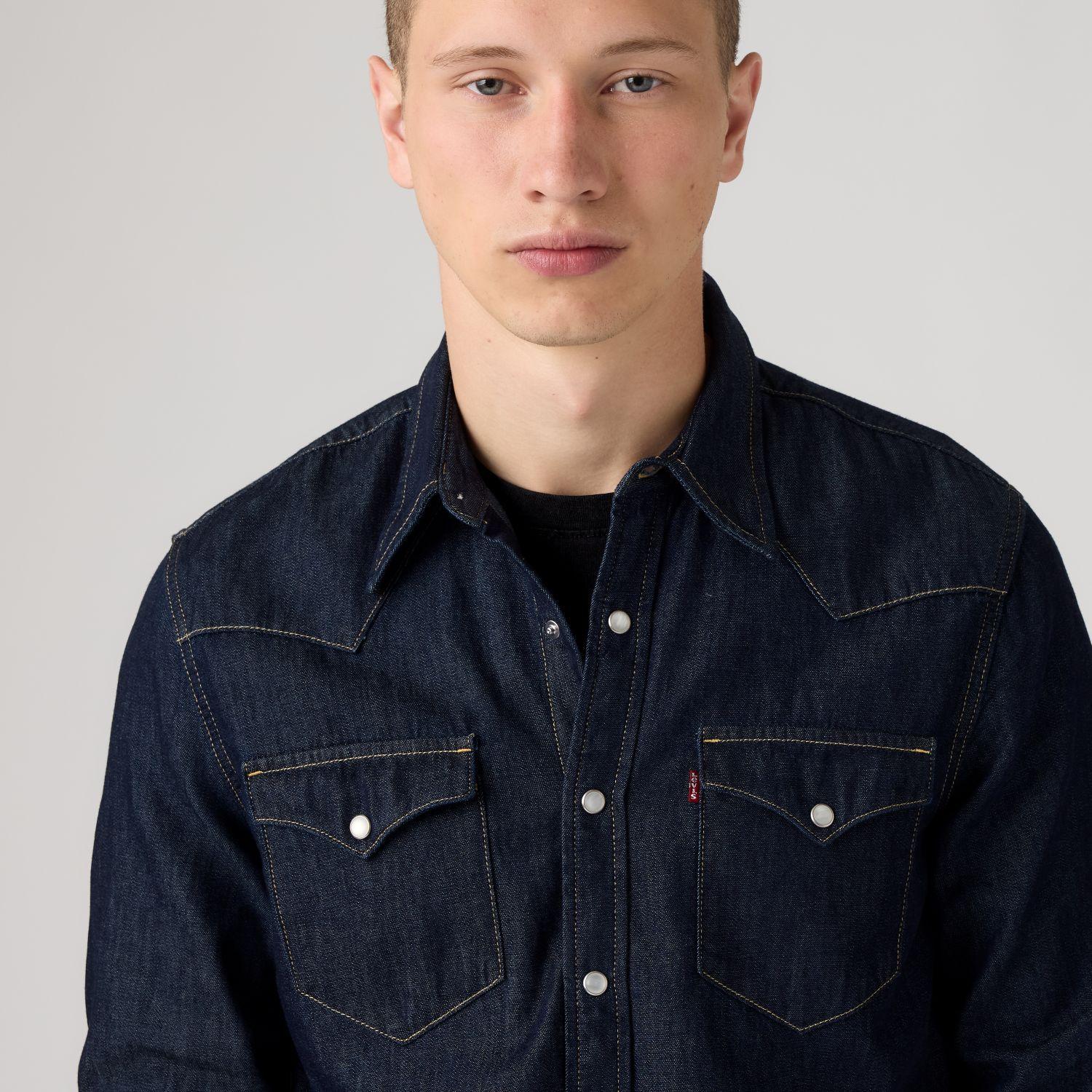 Camisa Hombre Regular Fit Clásica Bolsillo Azul Oscuro Levis 85745-0002-3
