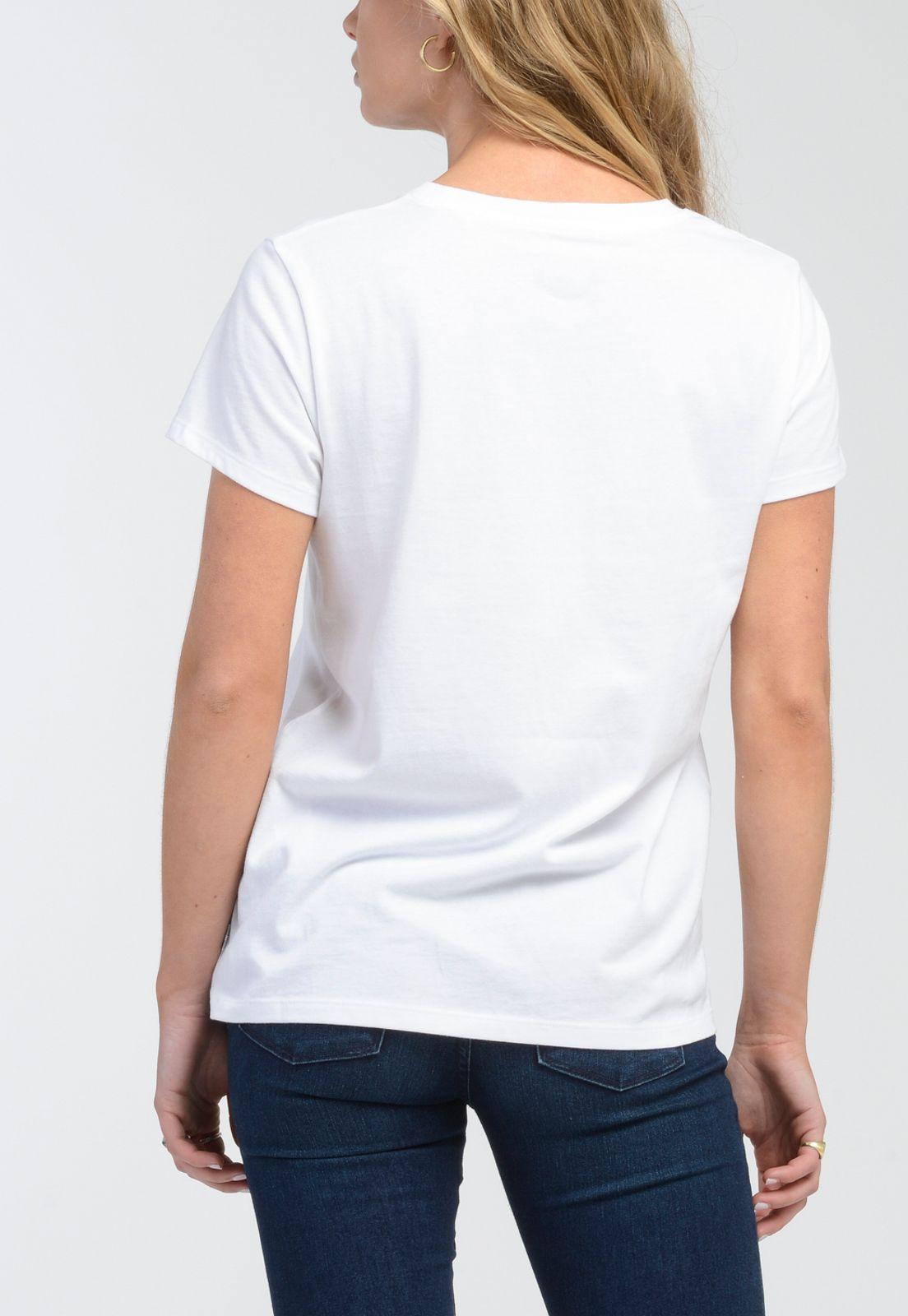 Polera Mujer Lisa con Logo Blanca Silvertab Levis 17369-1911-1
