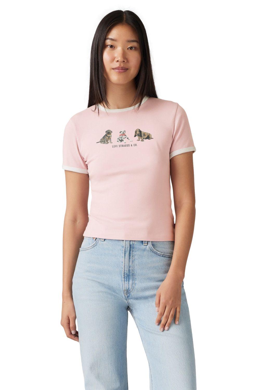 Polera Mujer Graphic Ringer Rickie Rosado Levis A3519-0045-0