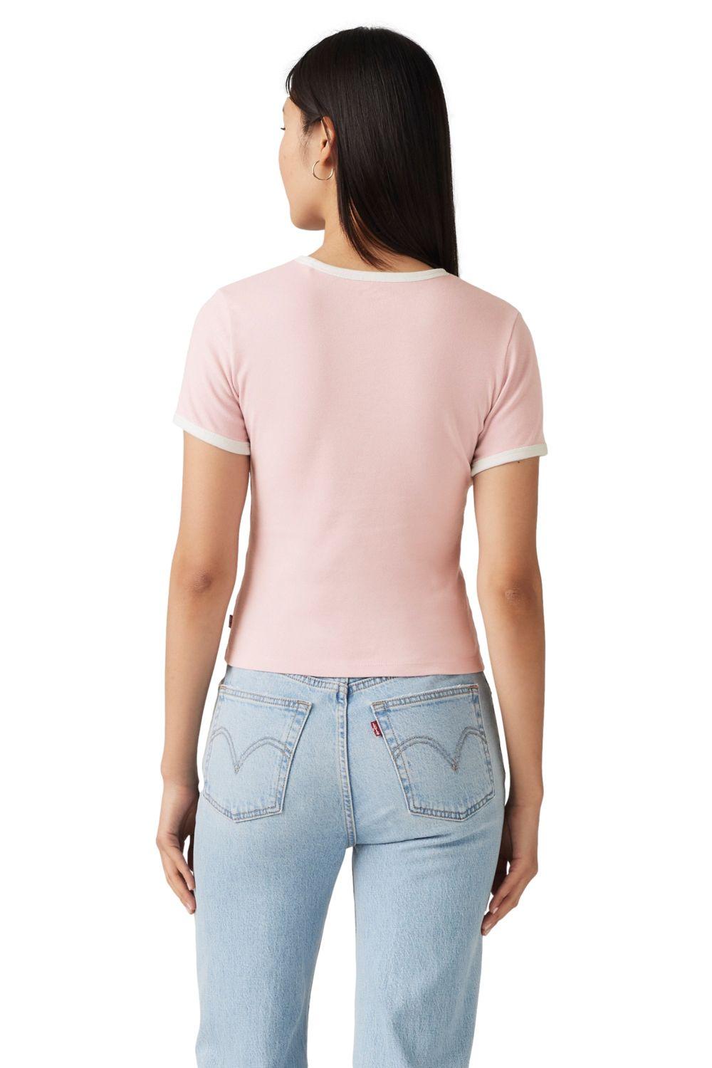 Polera Mujer Graphic Ringer Rickie Rosado Levis A3519-0045-1