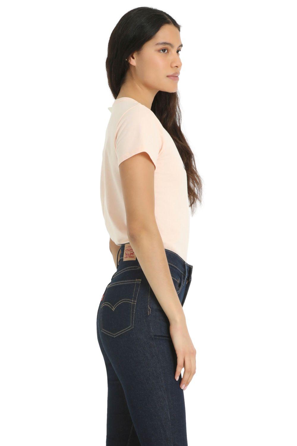 Polera Mujer Lisa Logo Rosado Levis 17369-2727-1