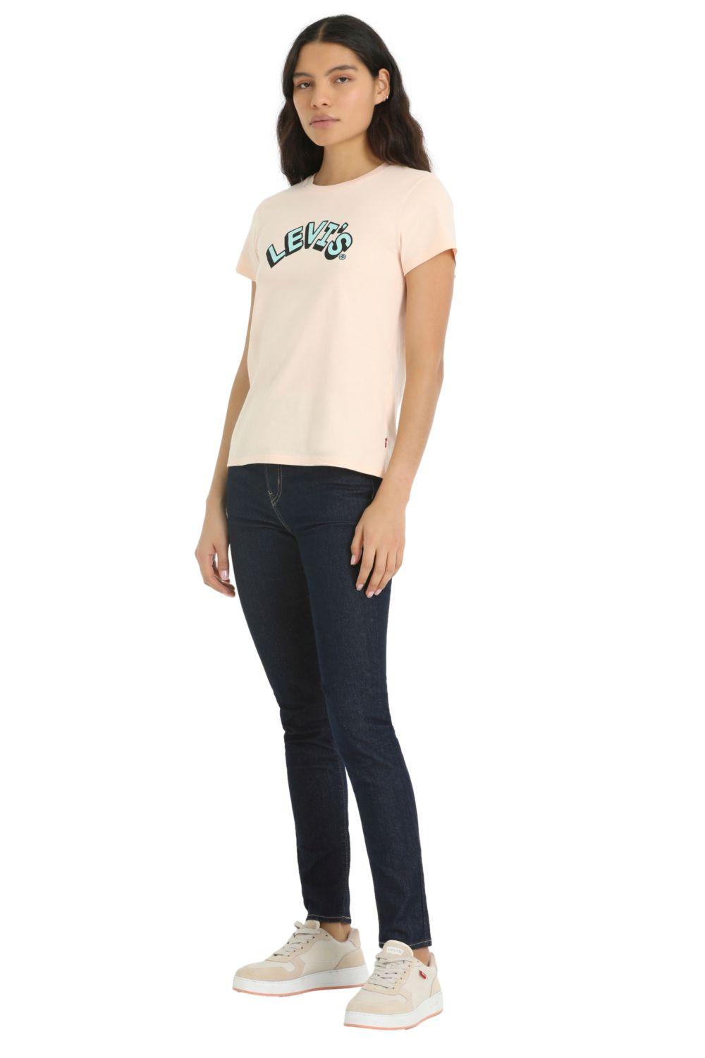 Polera Mujer Lisa Logo Rosado Levis 17369-2727-3