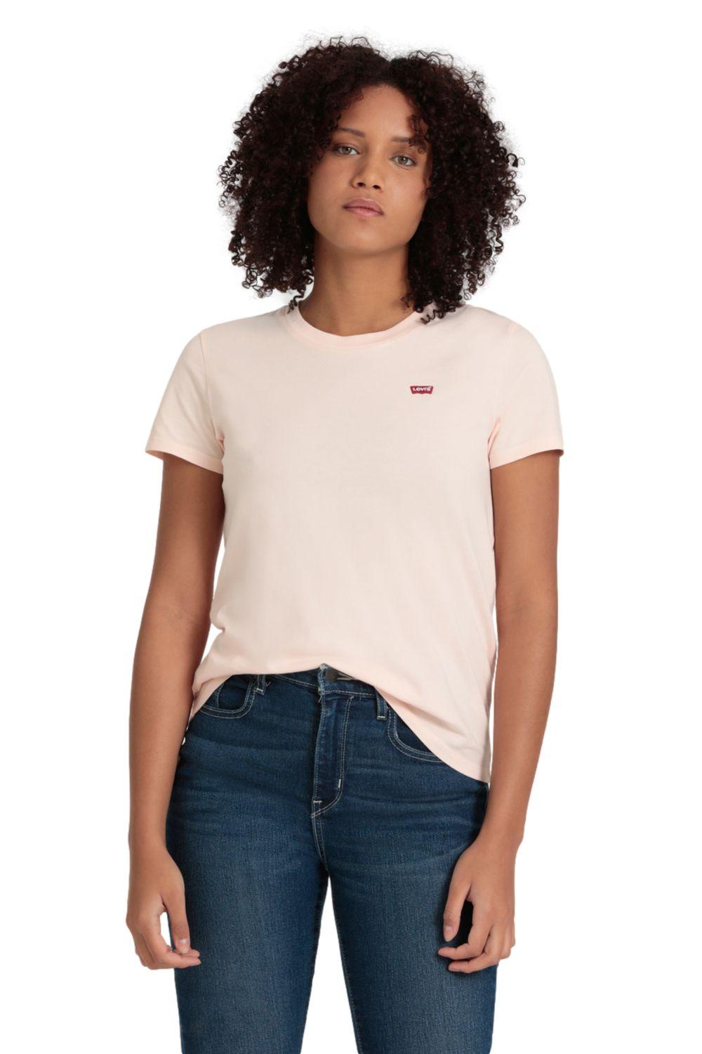Polera Mujer Manga corta Rib Baby Batwing Rosado Levis 39185-0209-4