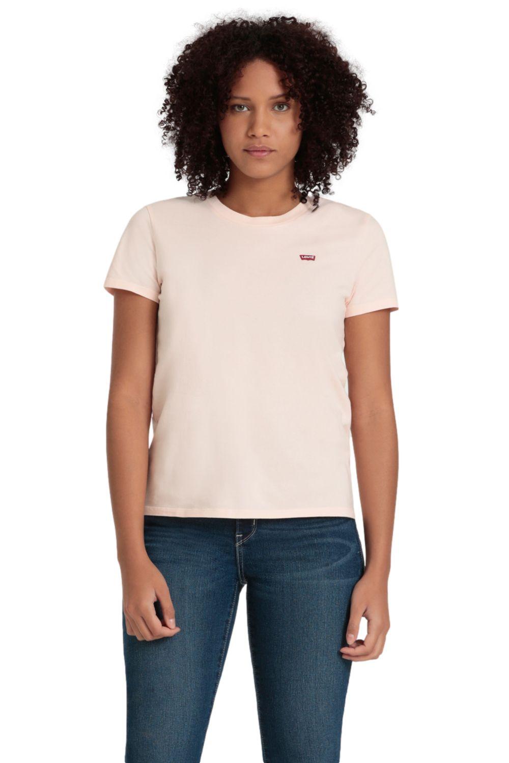 Polera Mujer Manga corta Rib Baby Batwing Rosado Levis 39185-0209-0