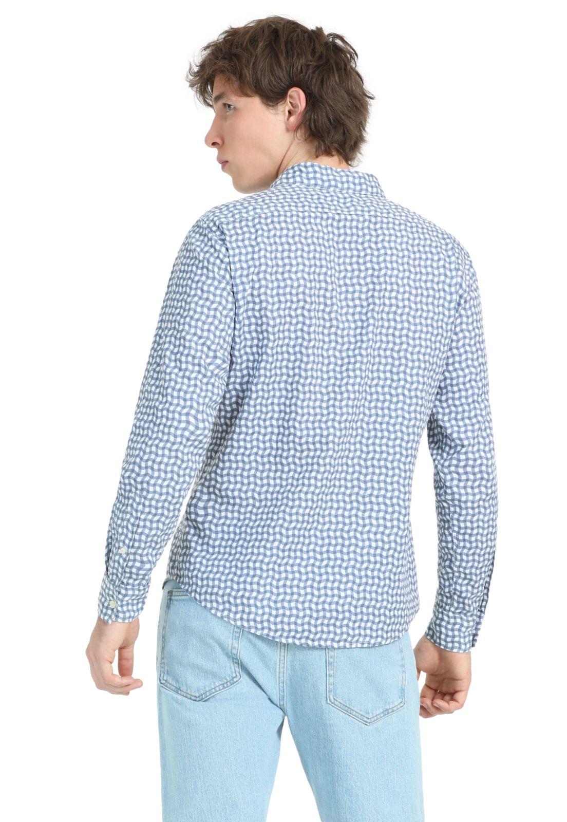 Camisa Hombre Casual Slim Fit Azul A4253-0048-2