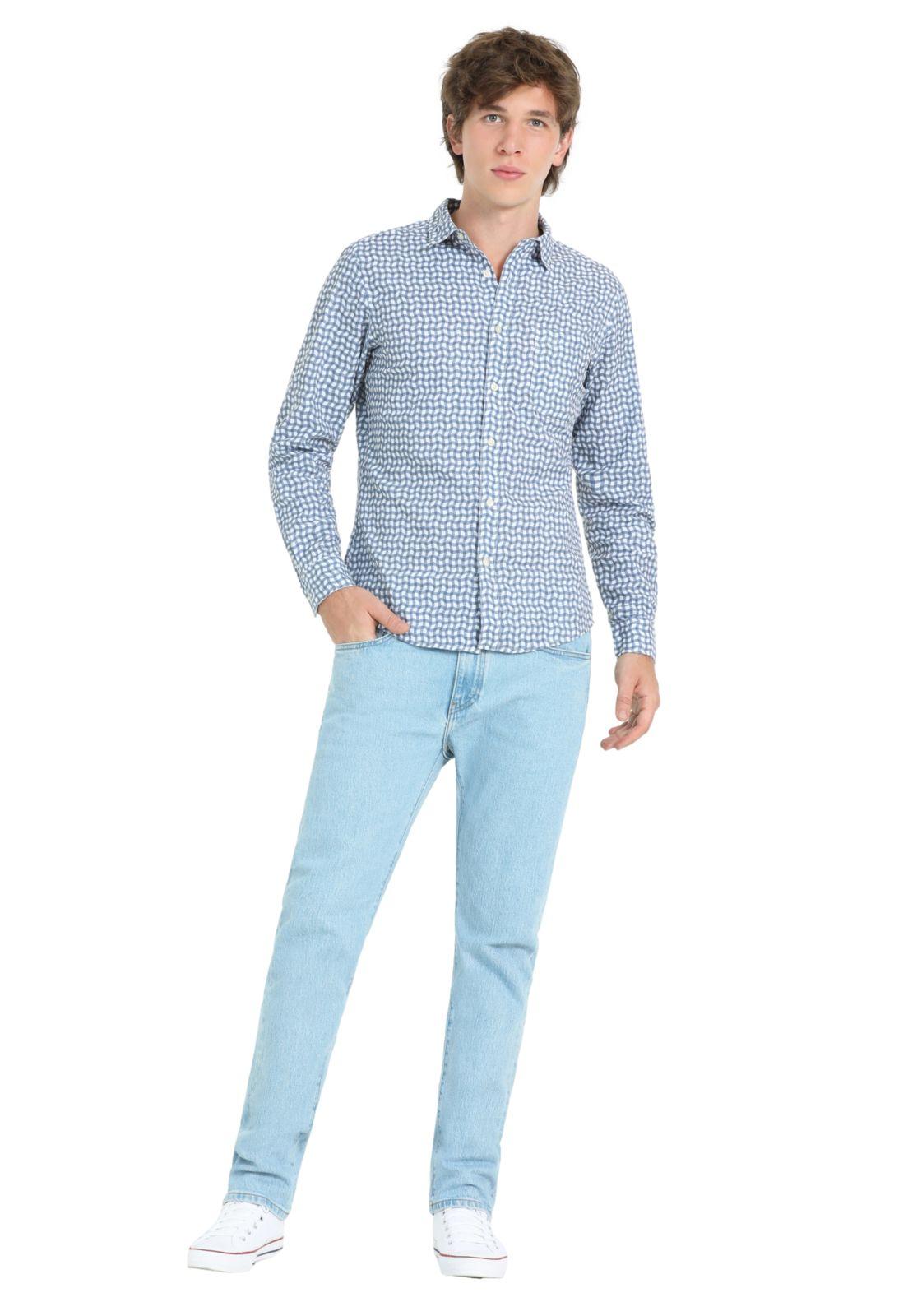 Camisa Hombre Casual Slim Fit Azul A4253-0048-3