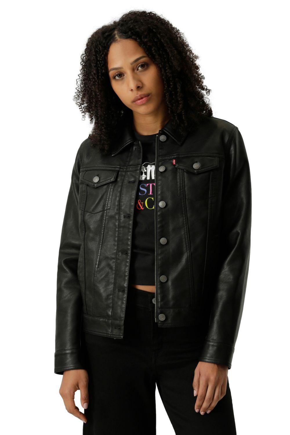 Chaqueta Mujer Faux Leather Trucker Negro Levis 59544-0599-4