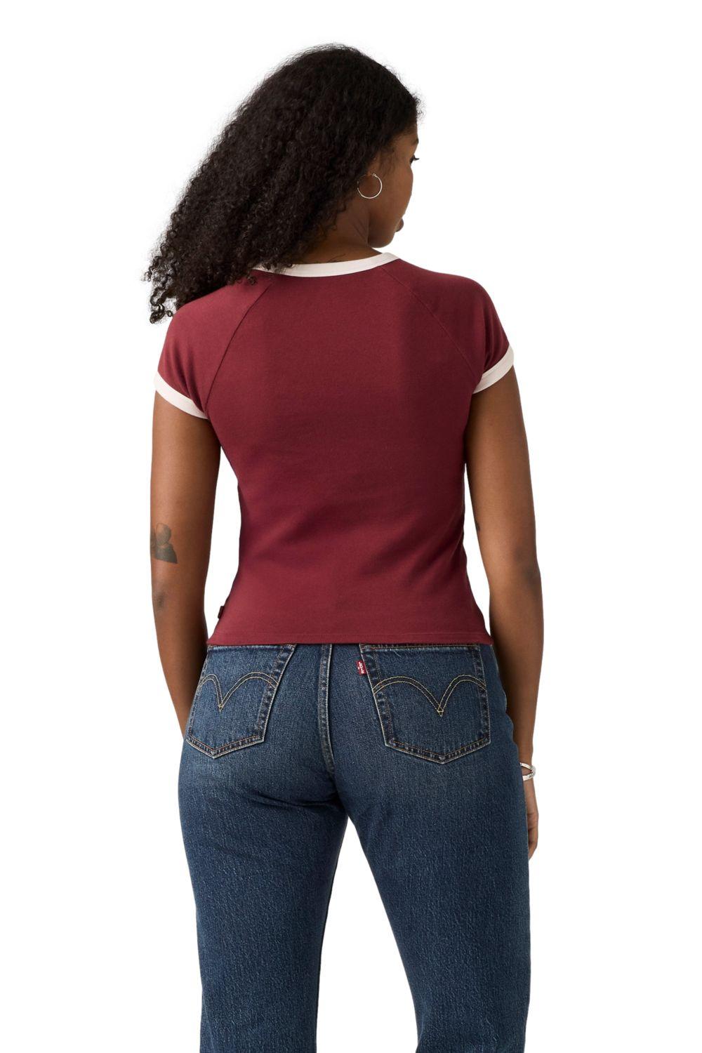 Polera Mujer Riley Raglan Tee Burdeo Levis 003R2-0006-1