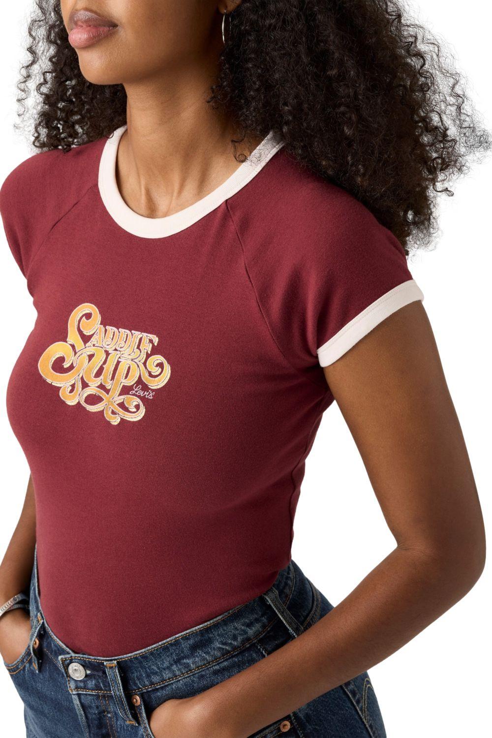 Polera Mujer Riley Raglan Tee Burdeo Levis 003R2-0006-3