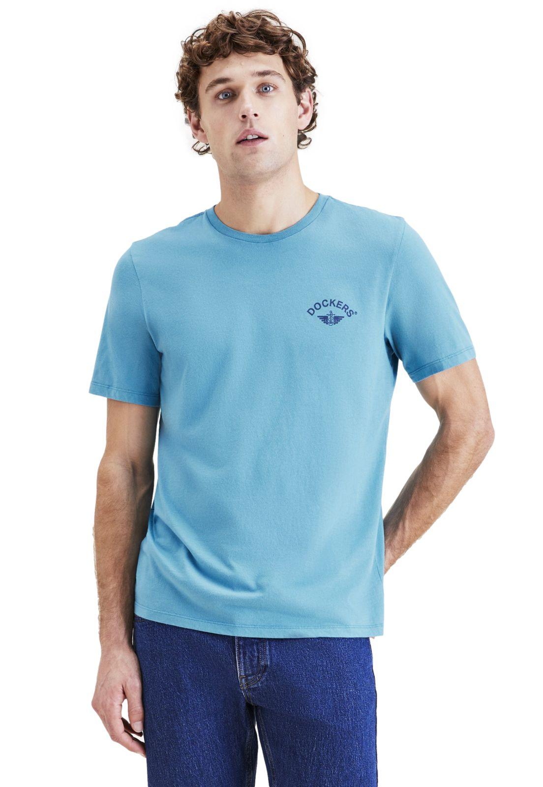 Polera Hombre Graphic Tee Slim Fit Celeste A1103-0176-0
