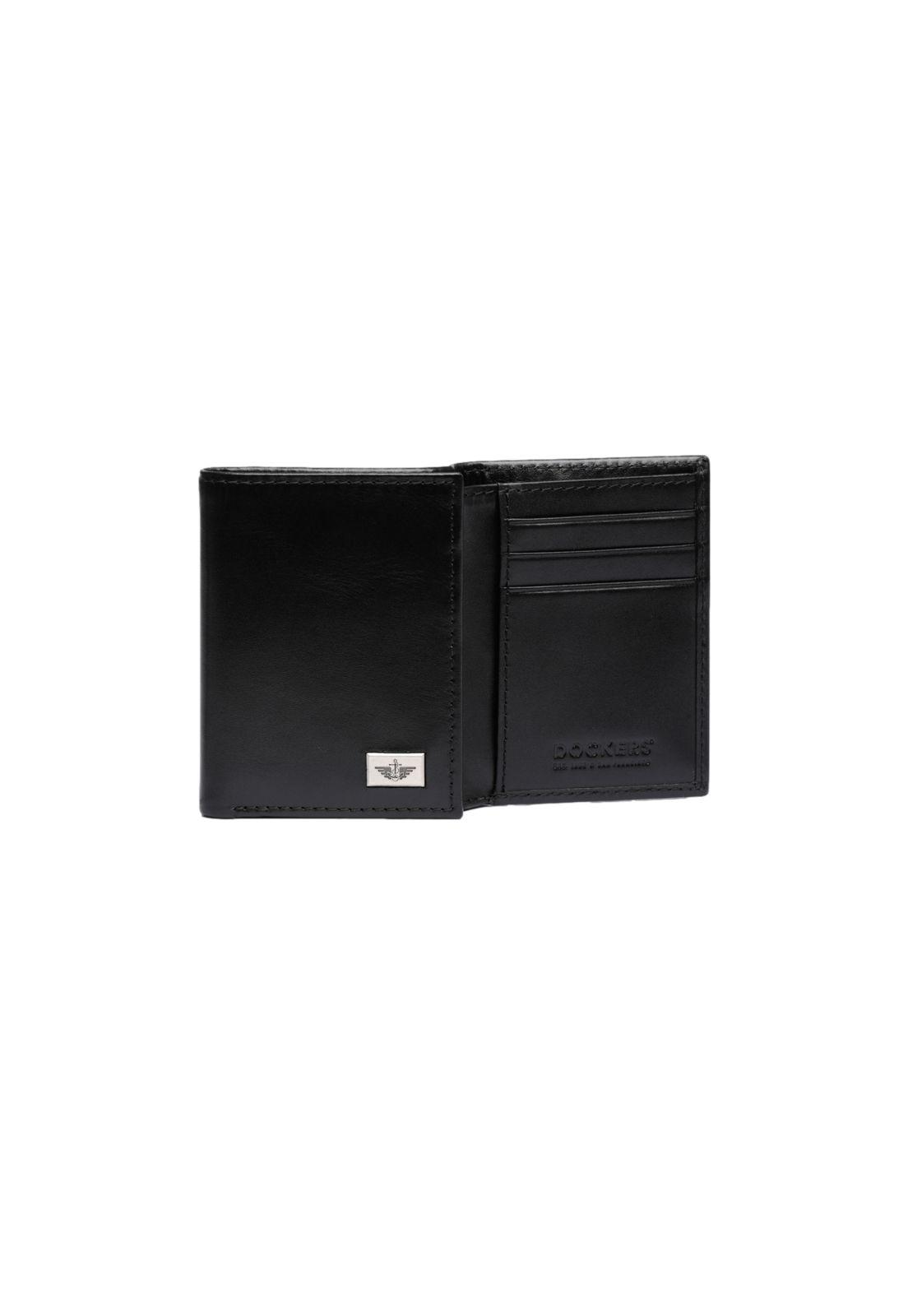 Billetera Trifold de Cuero Negro DMLWT-W007-2