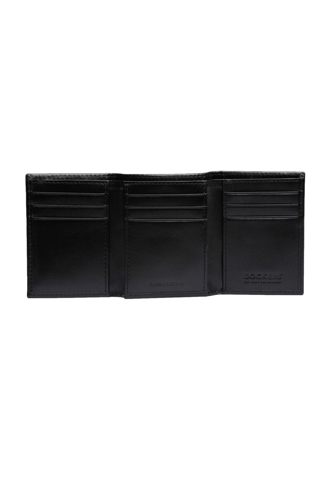 Billetera Trifold de Cuero Negro DMLWT-W007-3