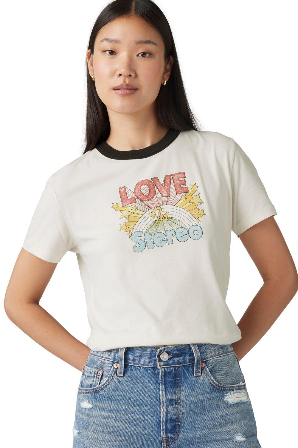 Polera Mujer Gr Iconic Ringer Tee Beige Levis 001IZ-0001-2