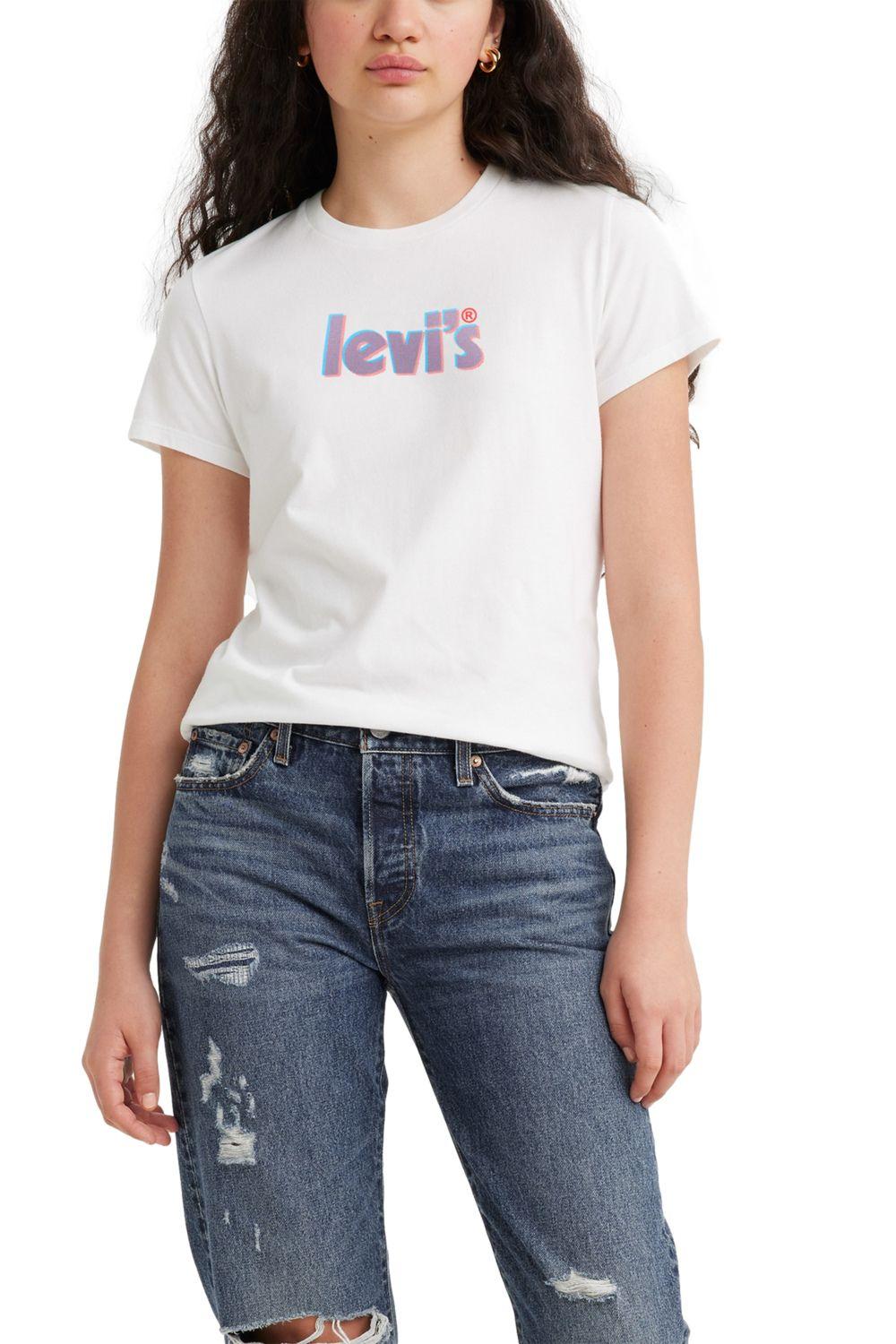 Polera Mujer  Perfect con logo Porter Blanco Levis 17369-2050-0