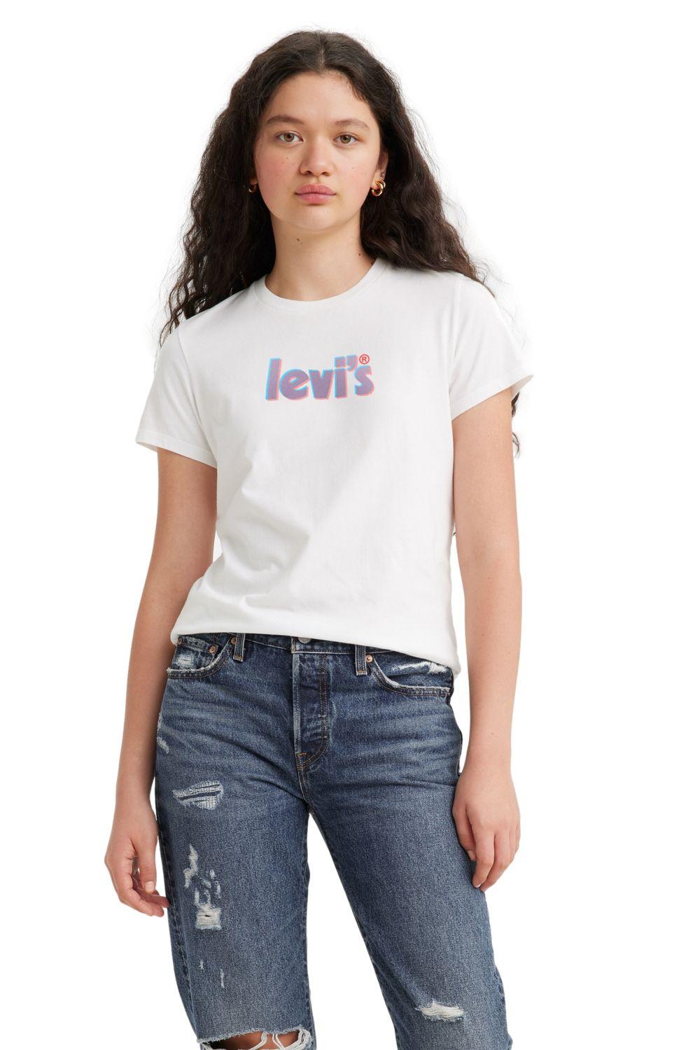 Polera Mujer  Perfect con logo Porter Blanco Levis 17369-2050-1