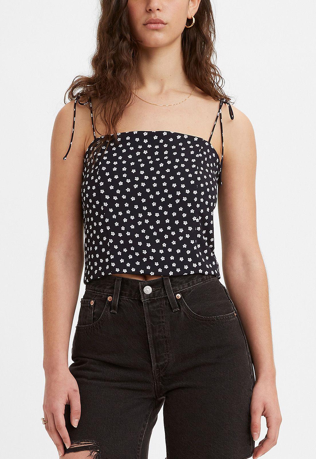 Polera Mujer Sin Mangas Con Puntos Negra Levis A3356-0002-0