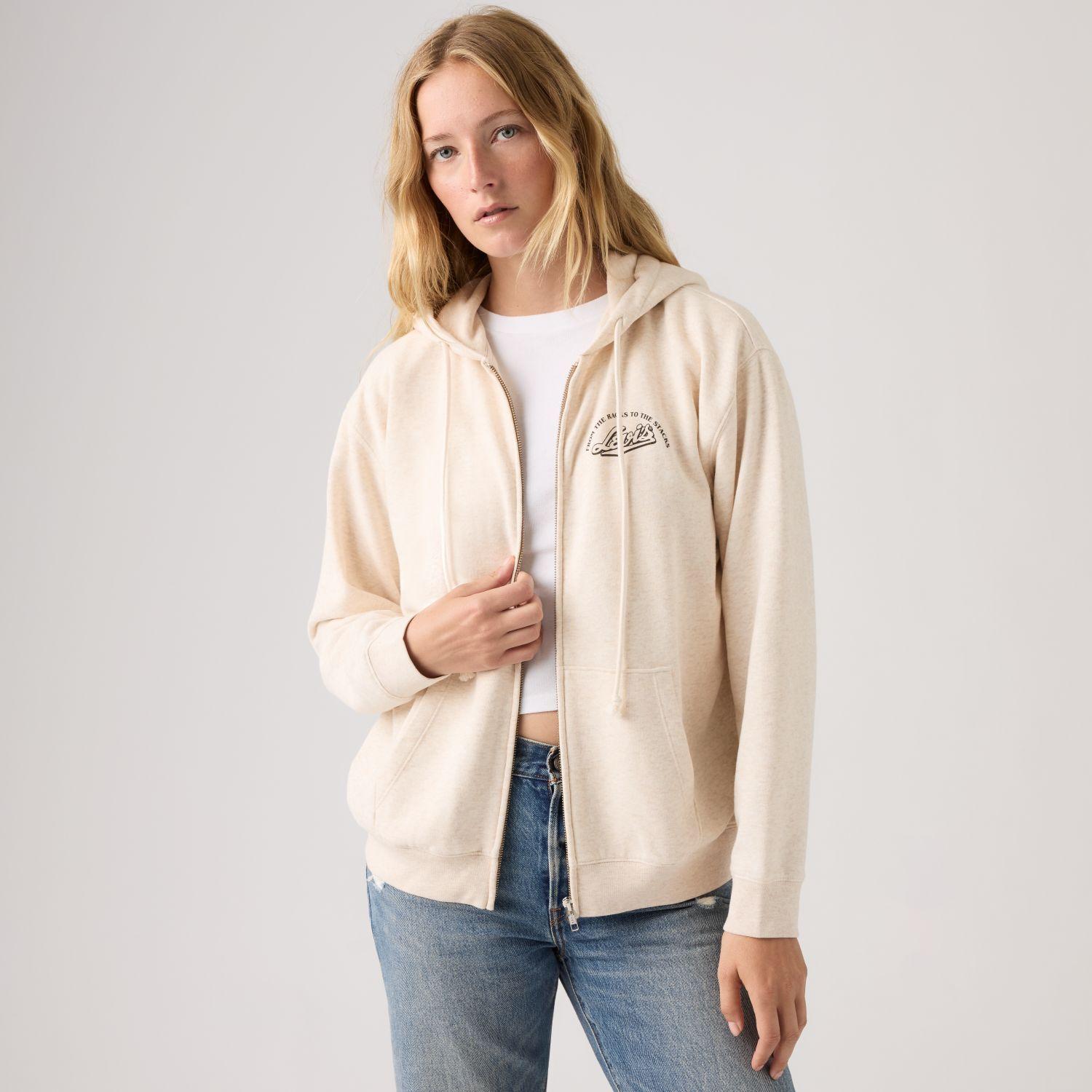 Polerón Mujer Graphic Everyday Zip Beige Levis A9416-0006-2