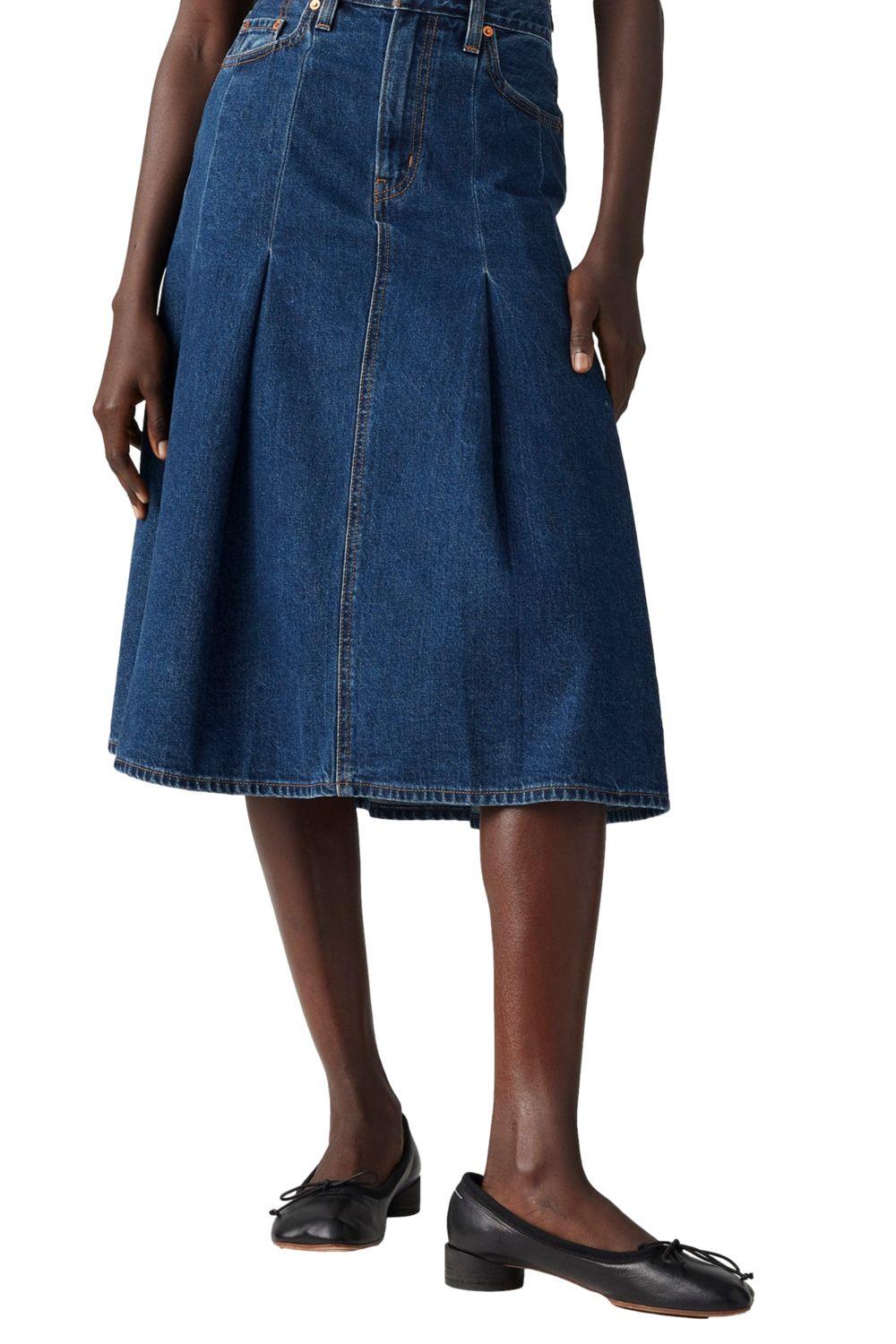 Falda Mujer Pleated Midi Skirt Azul Levis 001VN-0000-0