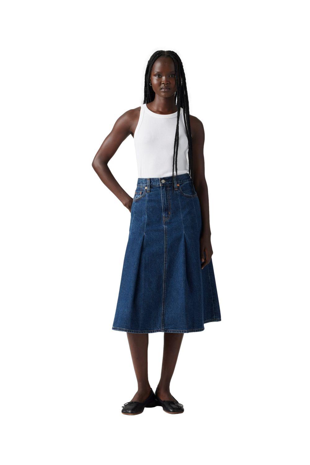 Falda Mujer Pleated Midi Skirt Azul Levis 001VN-0000-3