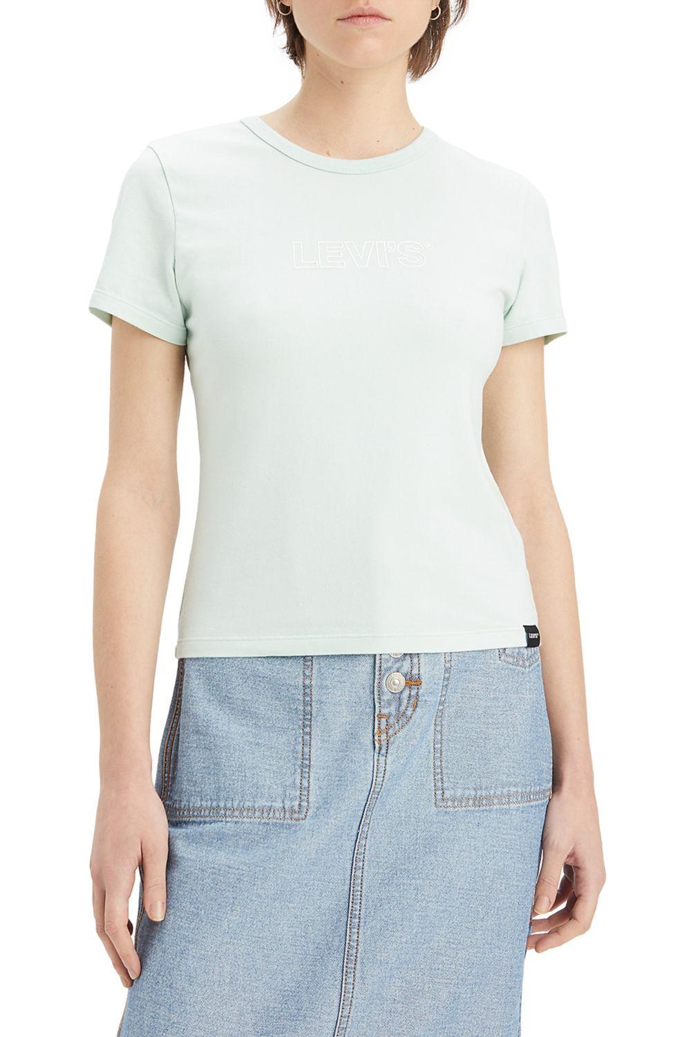 Polera Mujer Slim Manga corta Rickie Verde Levis 17944-0034-0
