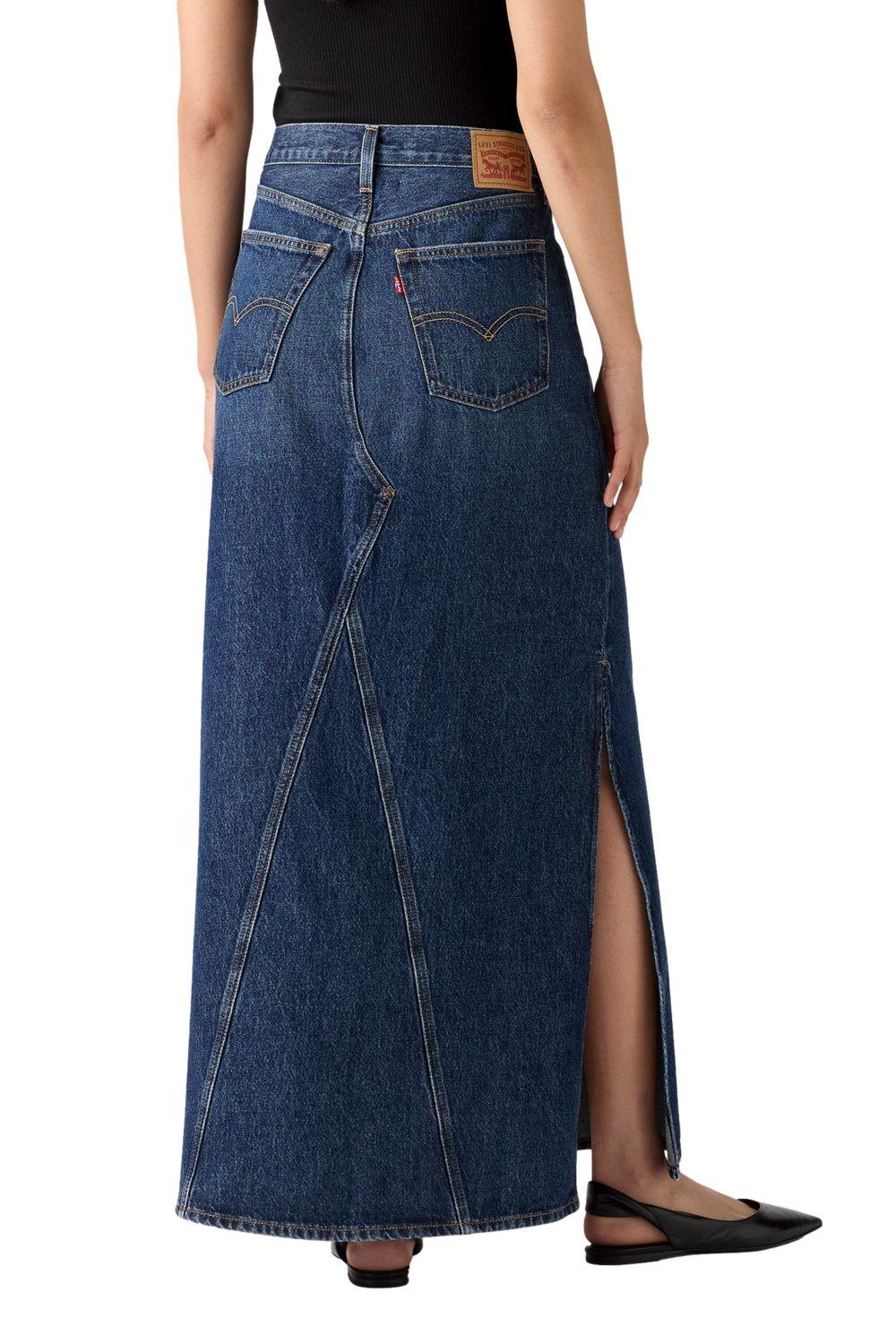 Falda Mujer Iconic Long Skirt W/slit Azul Levis A8727-0011-2