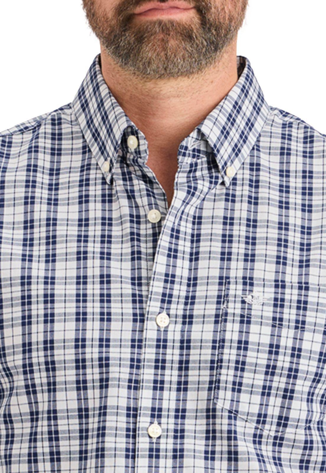 Camisa Hombre Stain Defender Classic Fit Azul Cuadros-2