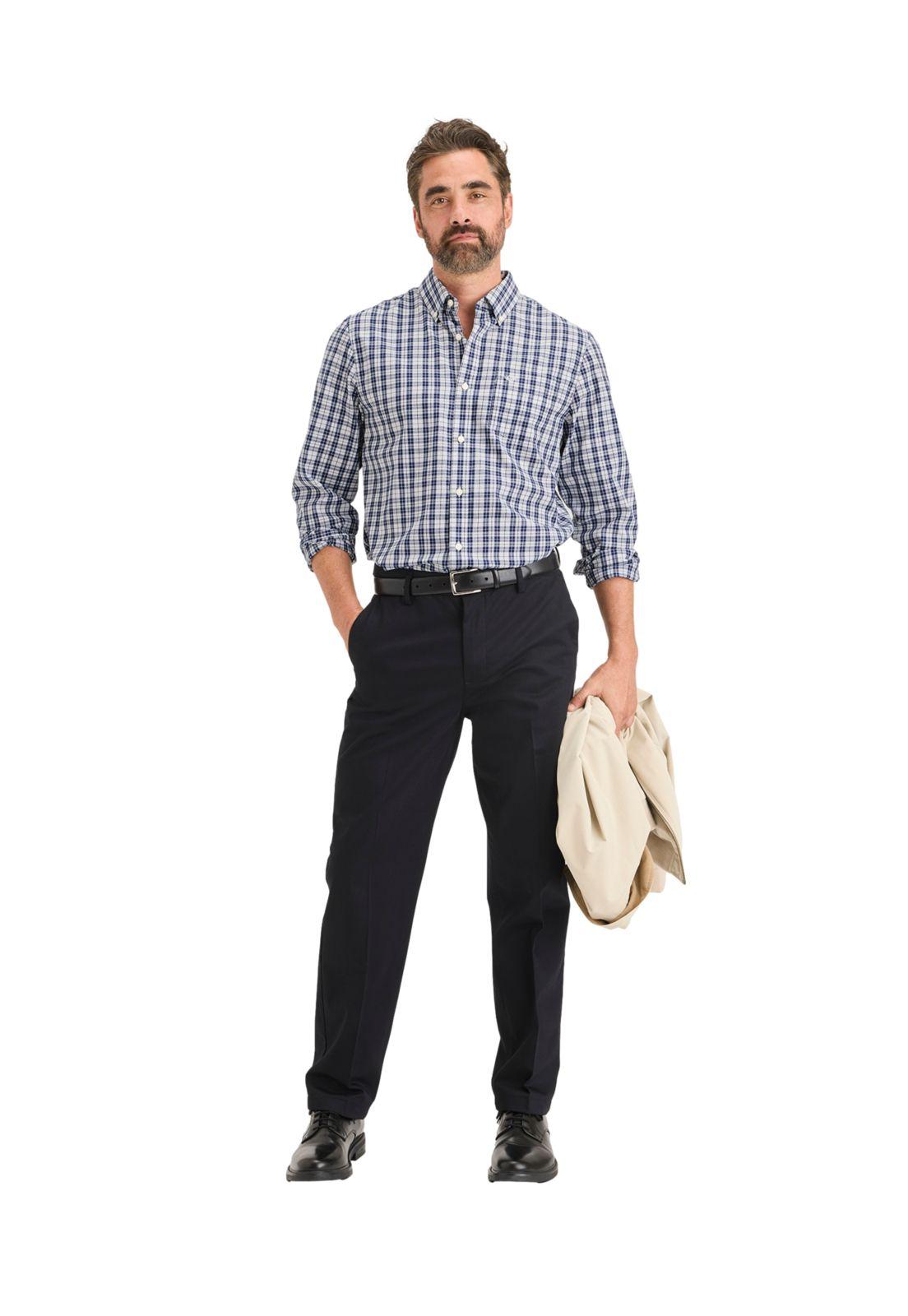 Camisa Hombre Stain Defender Classic Fit Azul Cuadros-3