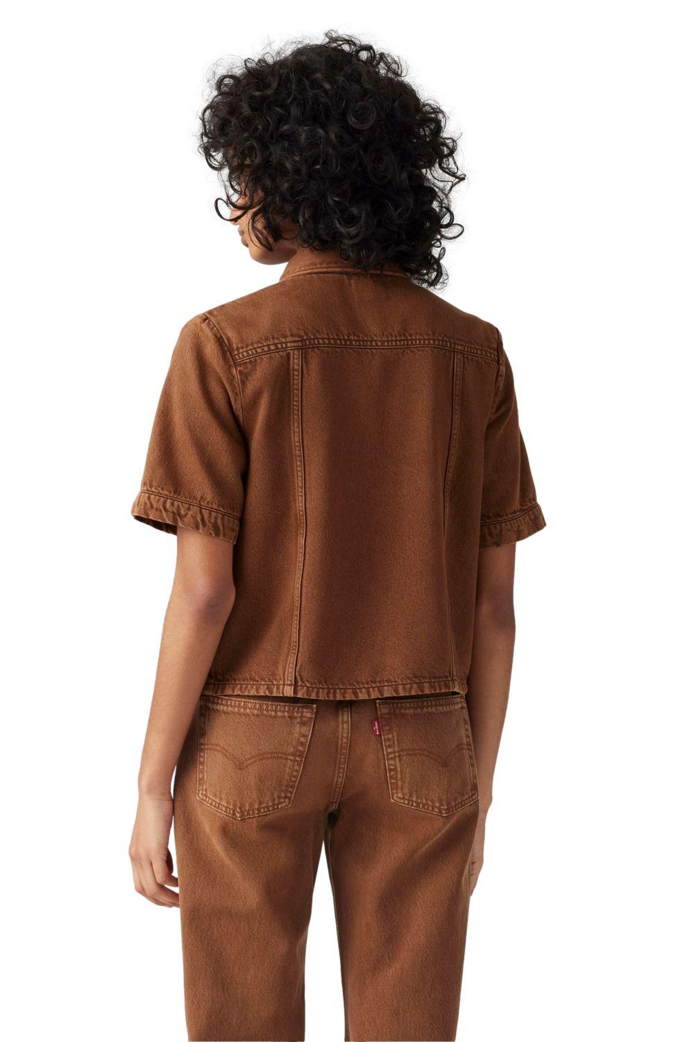 Blusa Mujer Rinoa Camp Shirt Café Levis 001SL-0003-1