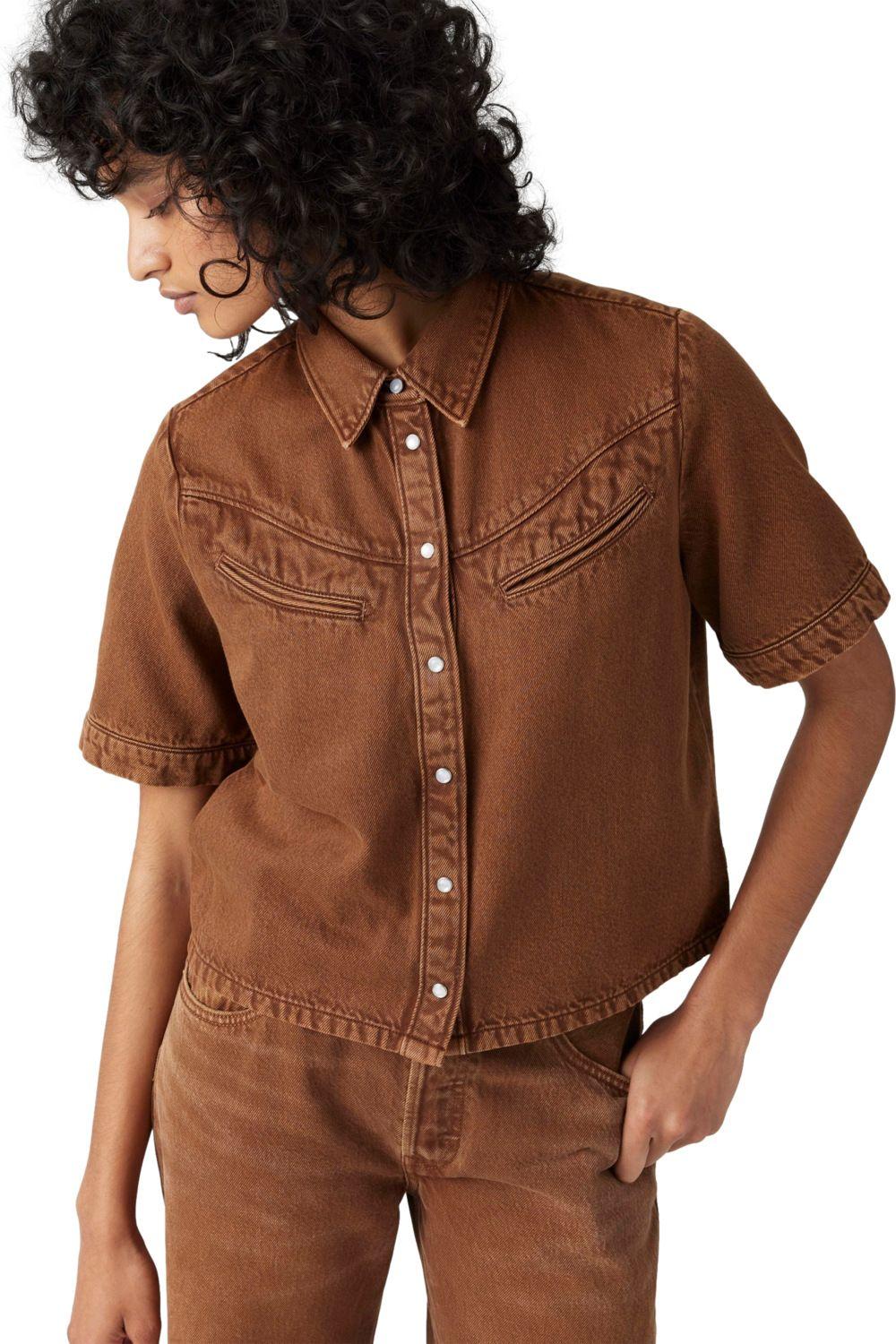Blusa Mujer Rinoa Camp Shirt Café Levis 001SL-0003-3