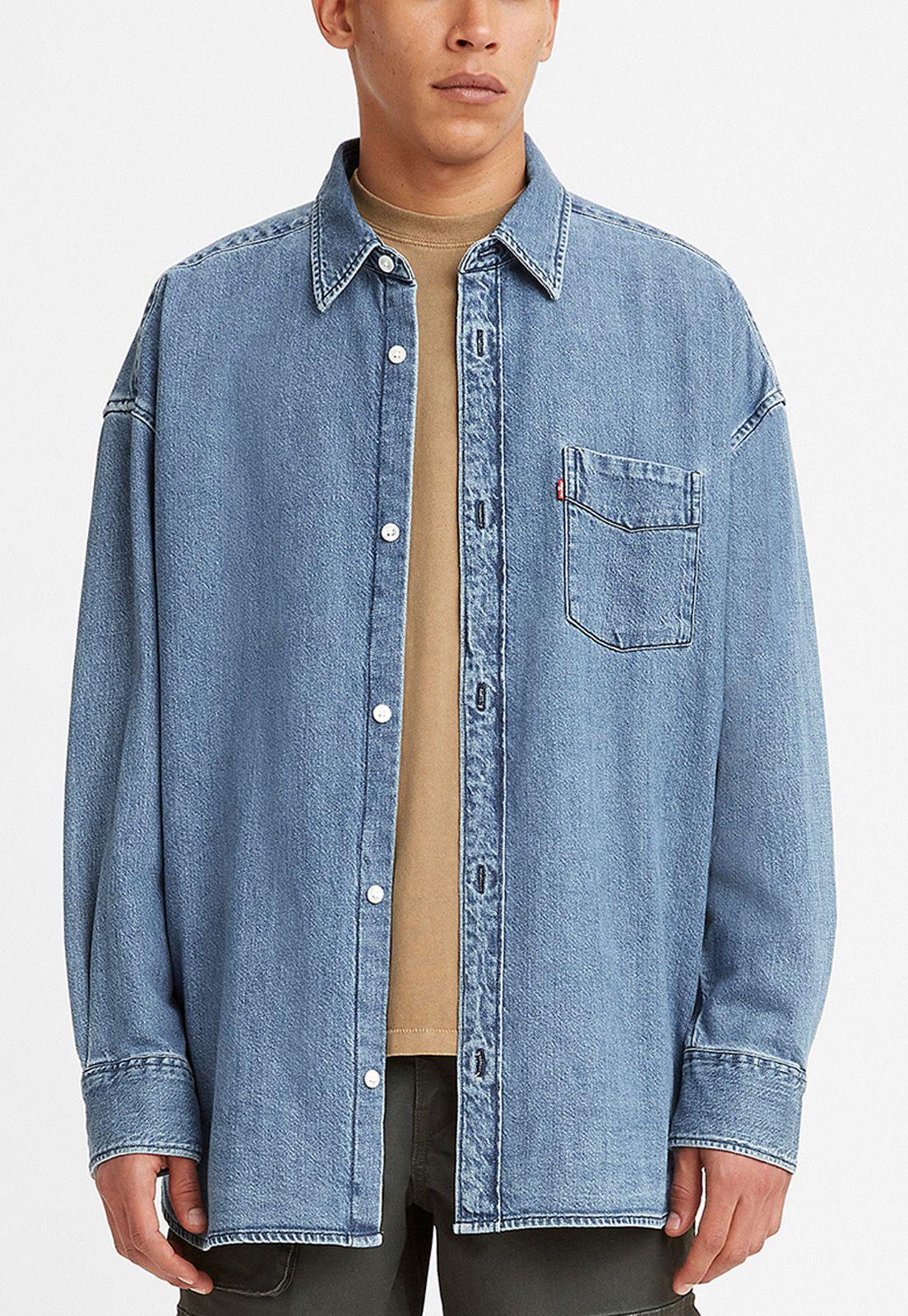 Camisa Hombre Lisa Azul Levis A1915-0001-0