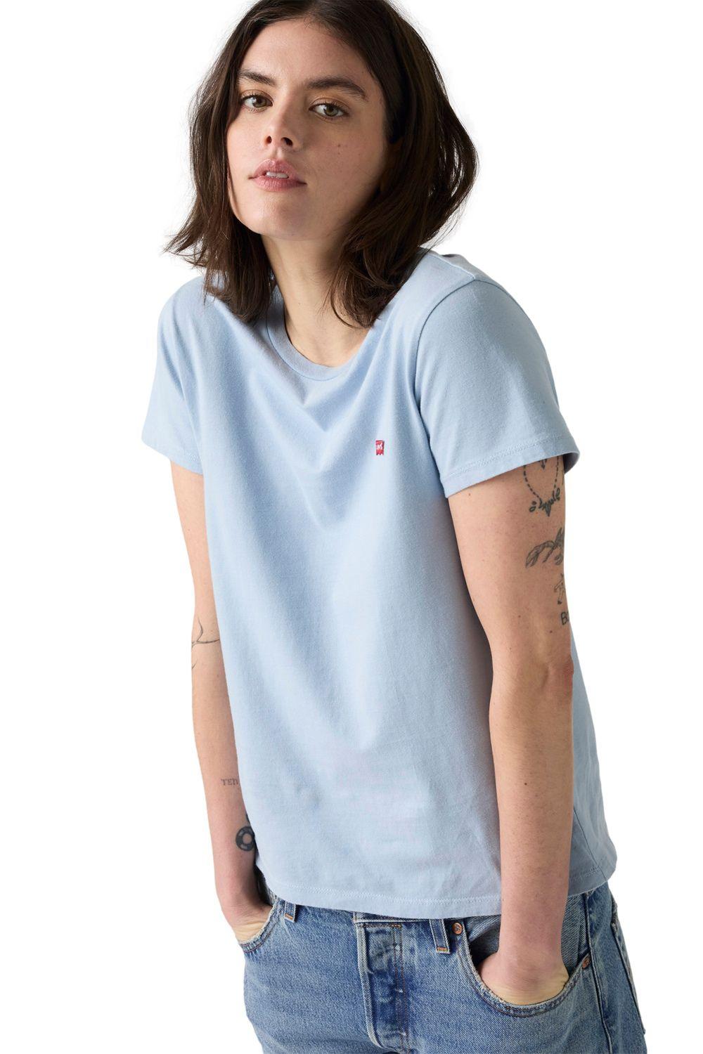 Polera Mujer Perfect Tee Celeste Levis 39185-0398-2