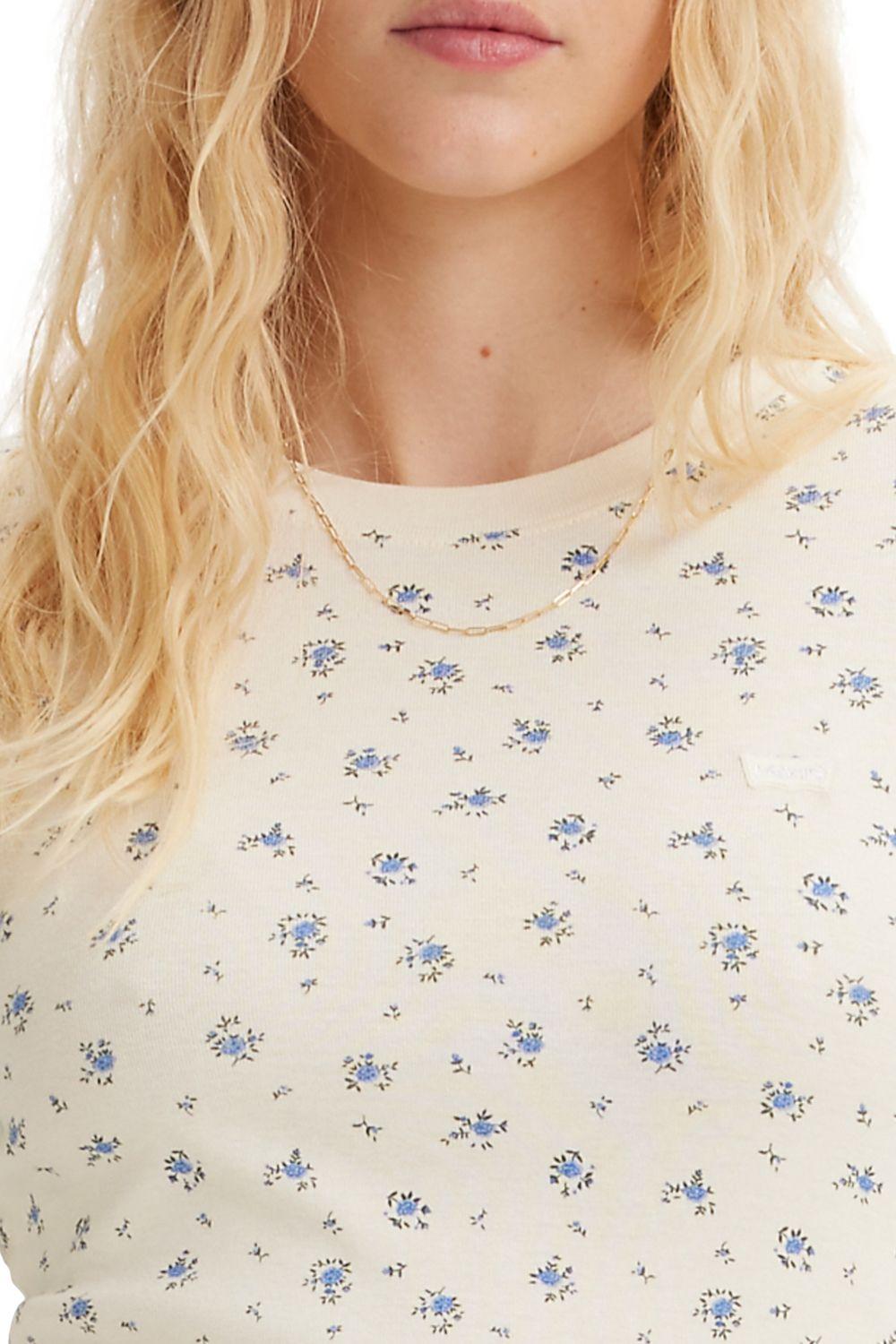 Polera Mujer Manga Larga Flores Blanco Levis 69555-0051-2