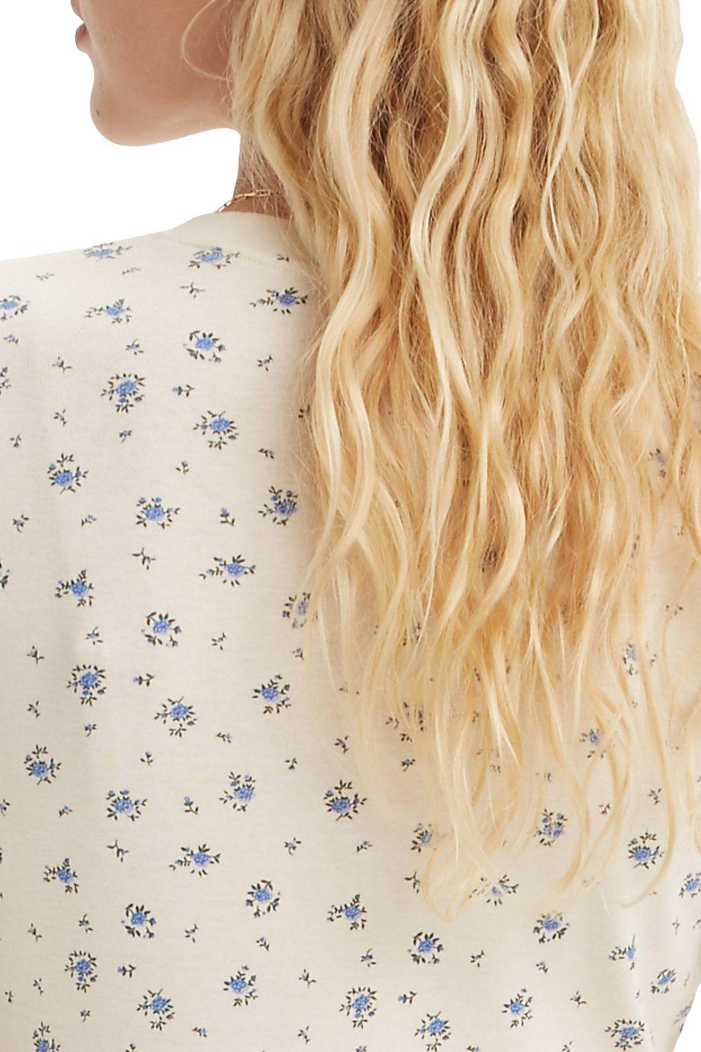 Polera Mujer Manga Larga Flores Blanco Levis 69555-0051-3