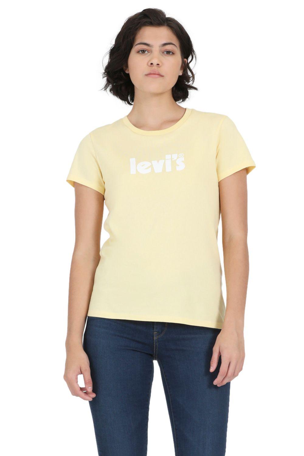 Polera Mujer Lisa Con Logo Porter Amarillo Levis 17369-1946-0