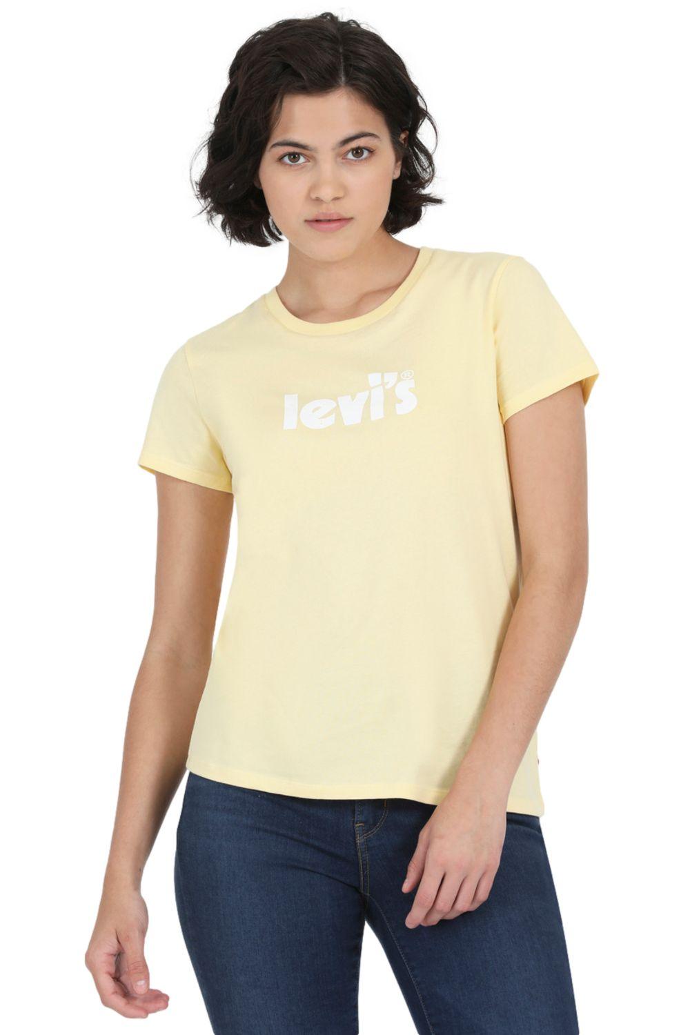 Polera Mujer Lisa Con Logo Porter Amarillo Levis 17369-1946-3