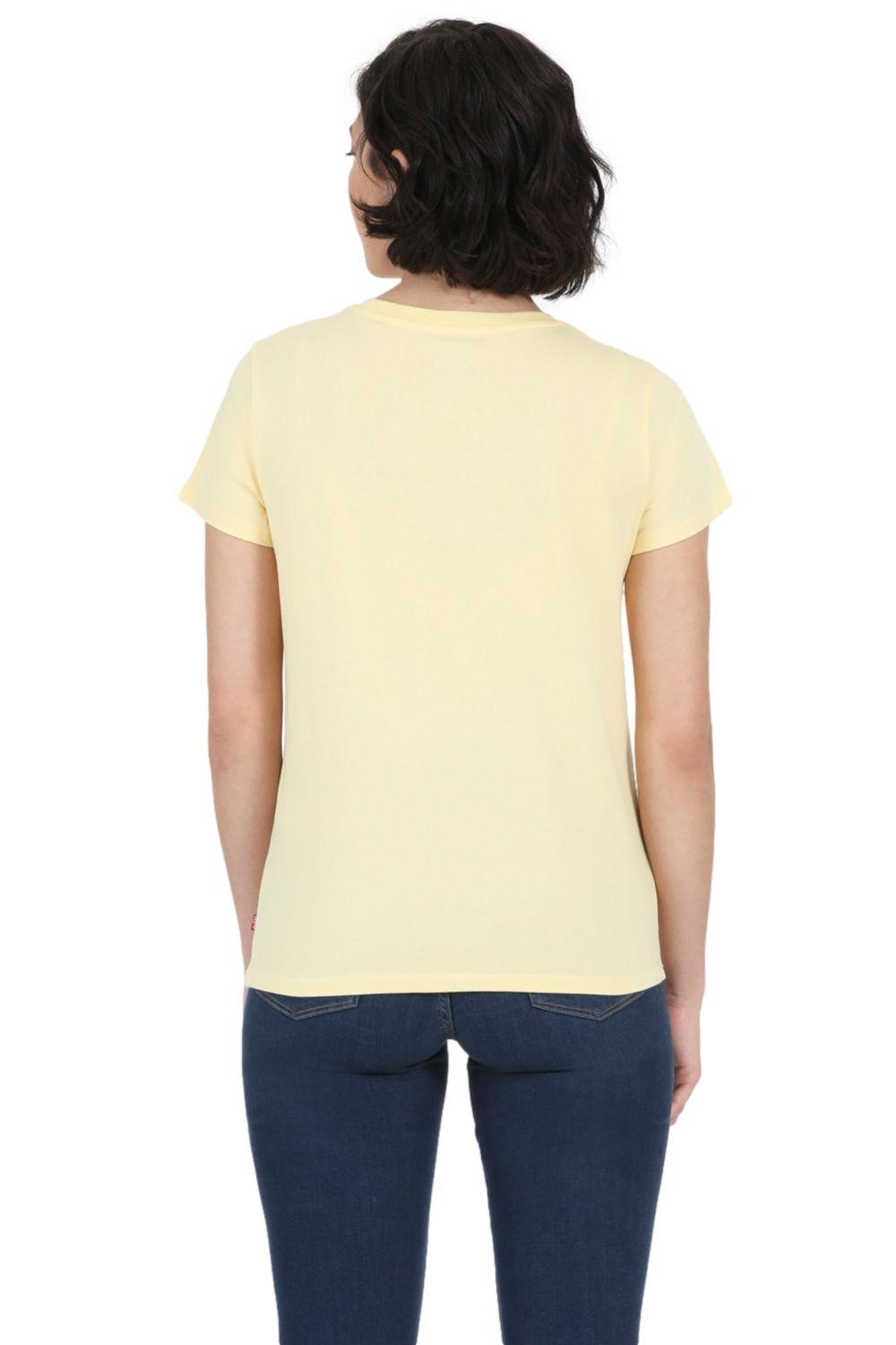 Polera Mujer Lisa Con Logo Porter Amarillo Levis 17369-1946-2