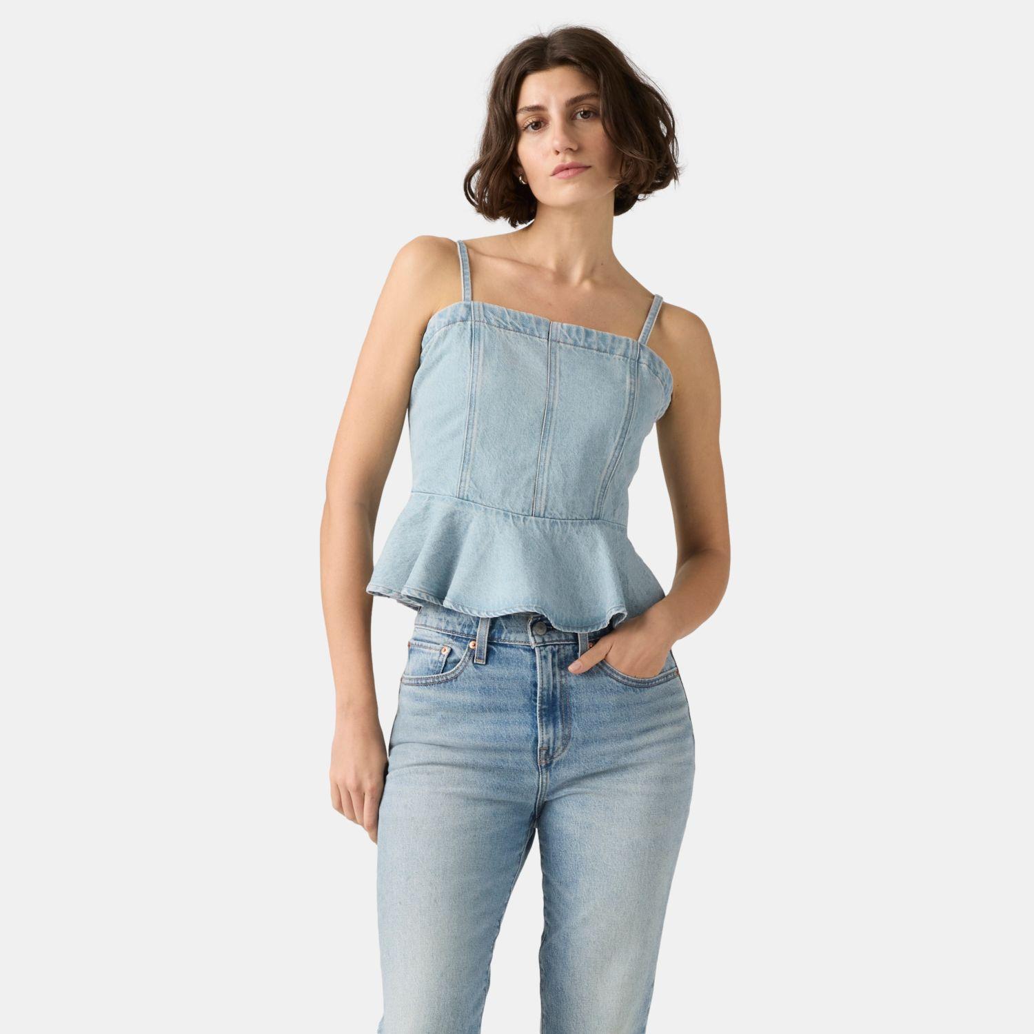 Blusa Mujer Anderson Flounce Top Celeste Levis 005EX-0002-0