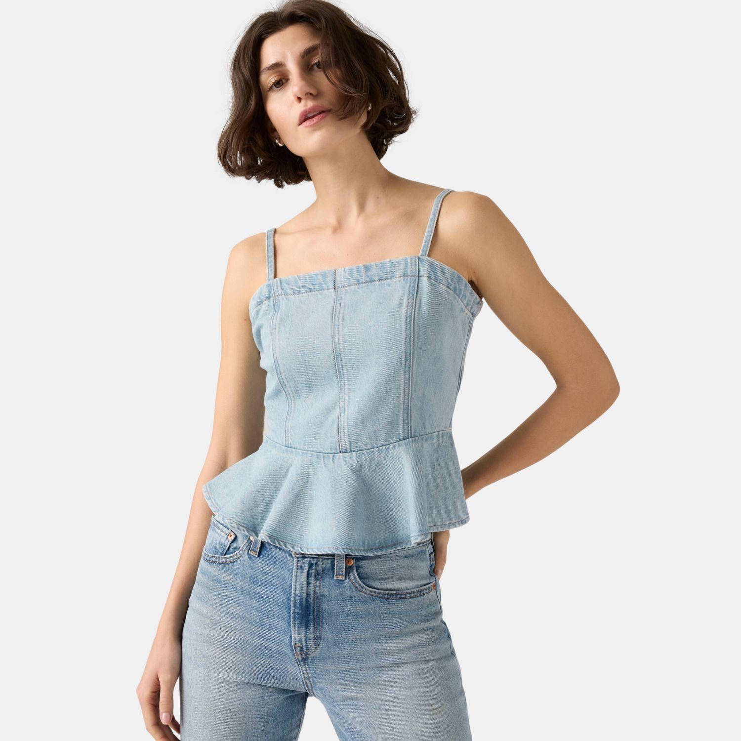 Blusa Mujer Anderson Flounce Top Celeste Levis 005EX-0002-2