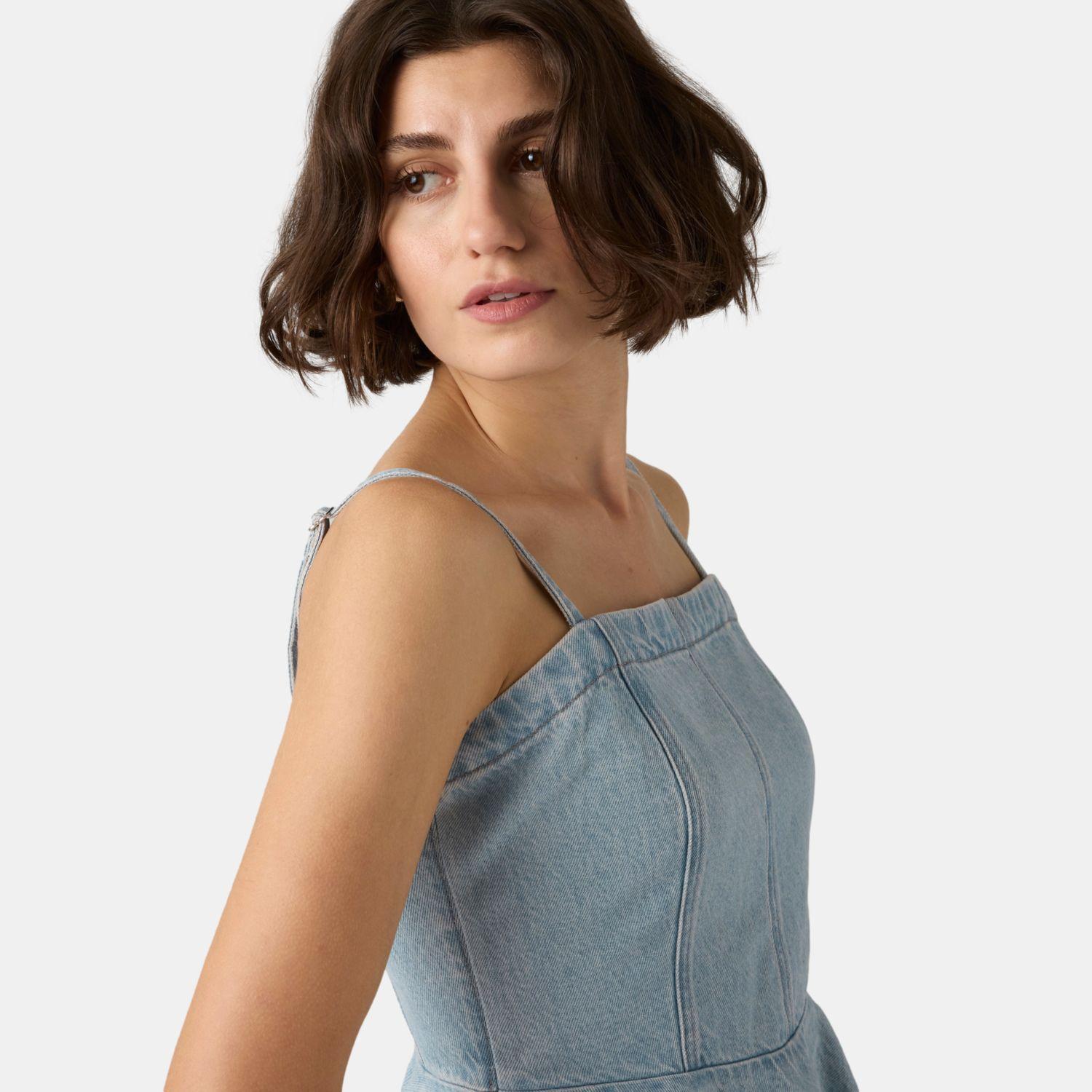 Blusa Mujer Anderson Flounce Top Celeste Levis 005EX-0002-3