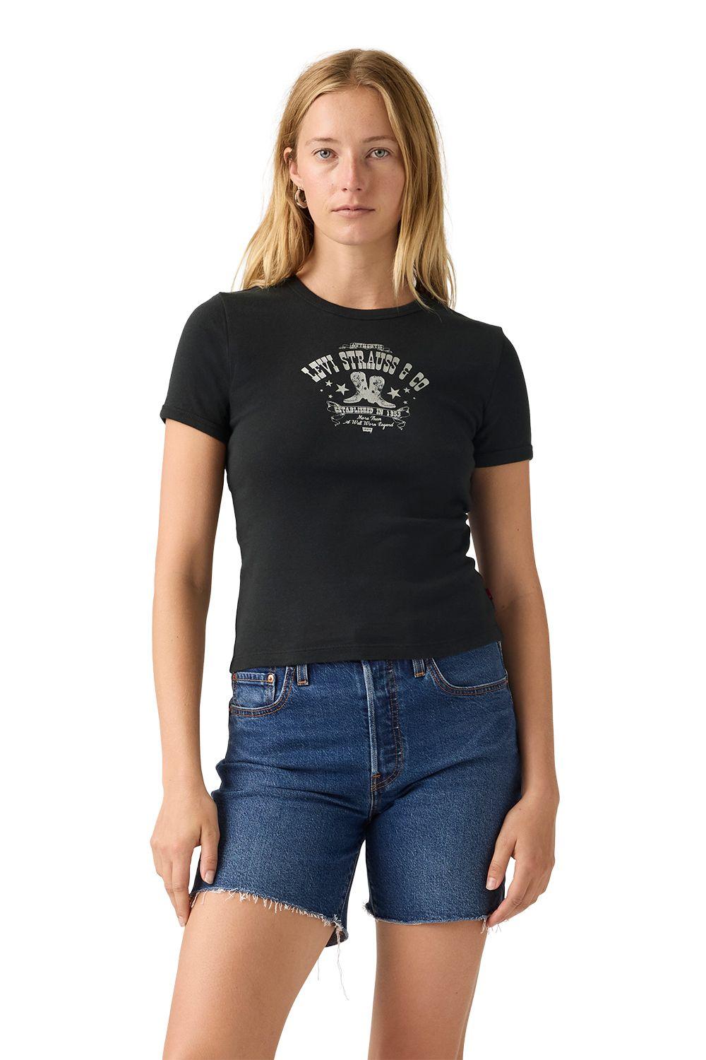 Polera Mujer Graphic Ringer Rickie Negro Levis A3519-0060-0