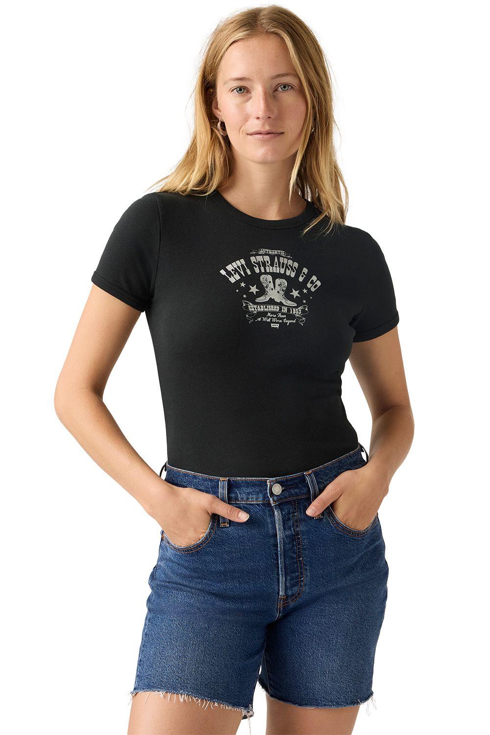 Polera Mujer Graphic Ringer Rickie Negro Levis A3519-0060-2