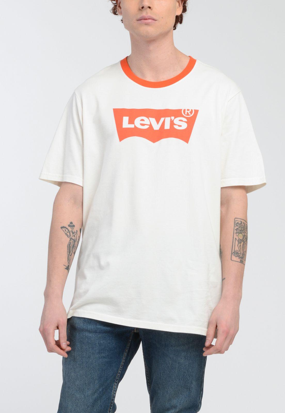 Polera Hombre Gráfica Blanca y Rojo Levis 16143-0577-0