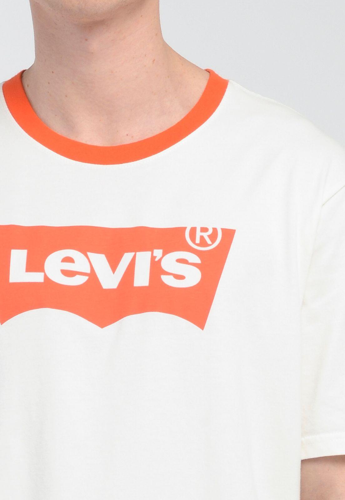 Polera Hombre Gráfica Blanca y Rojo Levis 16143-0577-2