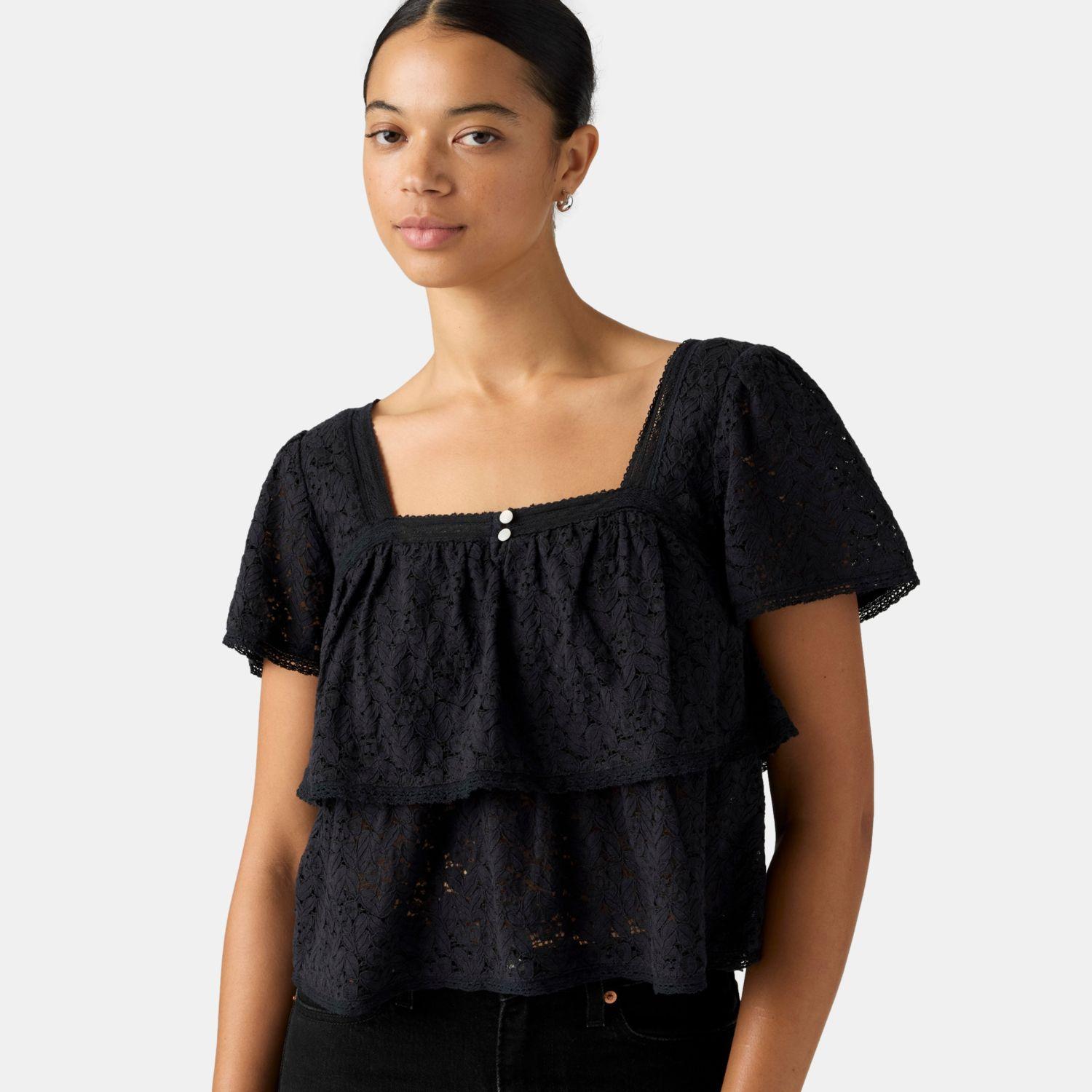 Blusa Mujer Dom Lace Blouse Negro Levis 007XH-0006-2