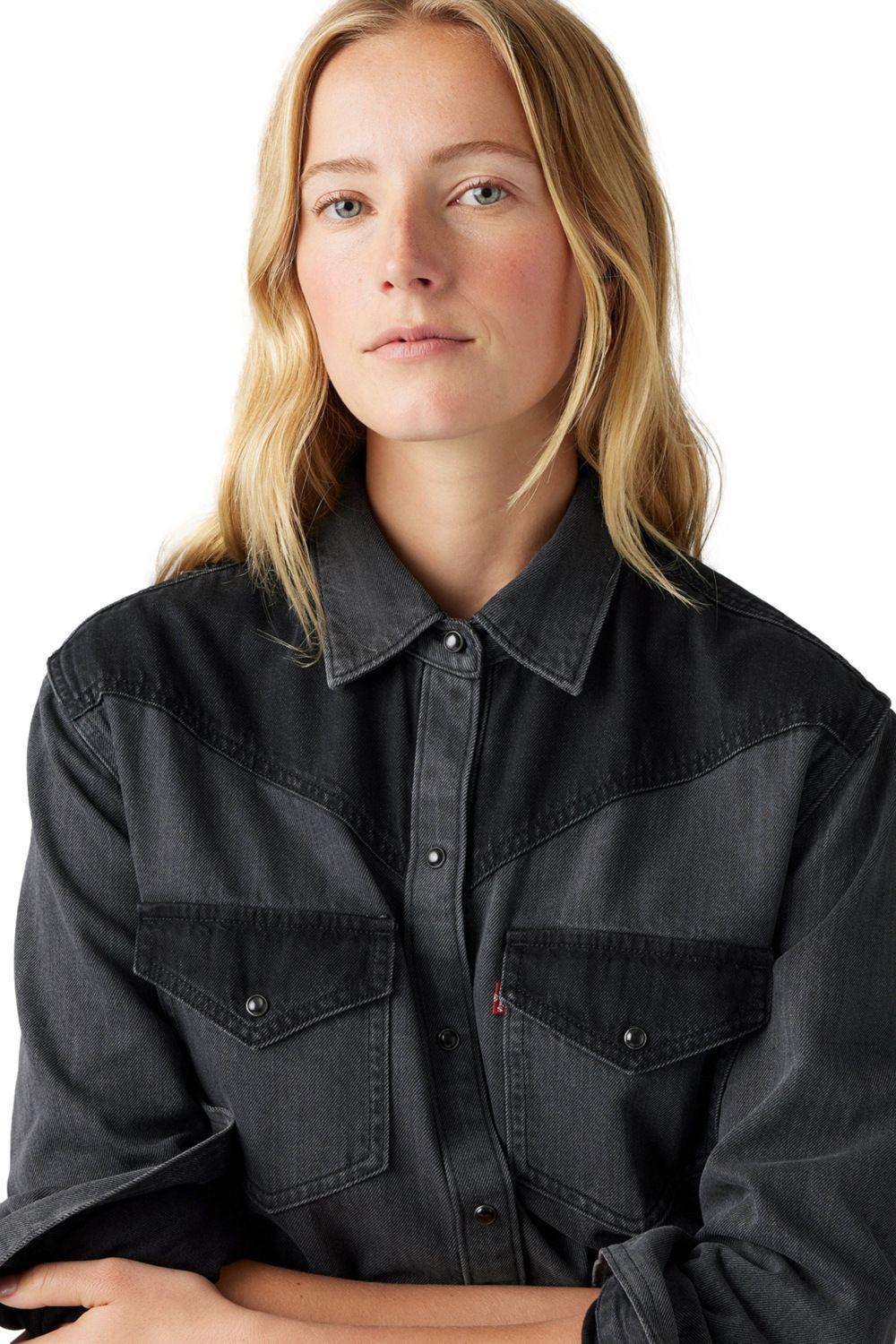 Camisa Mujer Sawyer Western Shirt Negro Levis A7620-0011-3