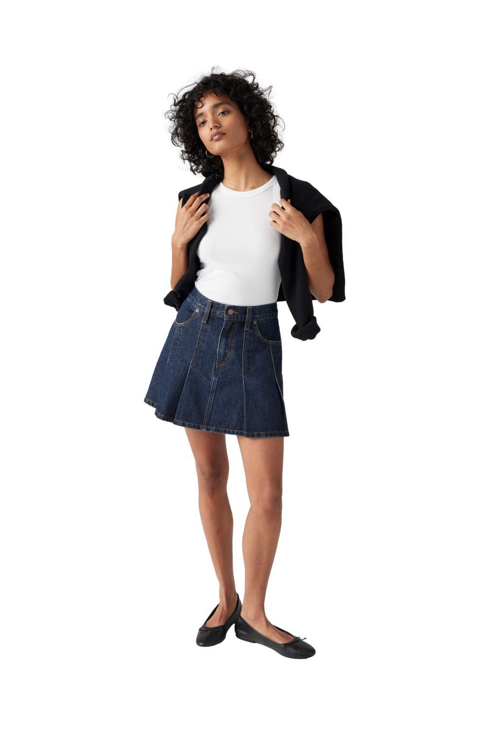 Falda Mujer Pleated Mini Skirt Azul Levis 001VO-0002-3
