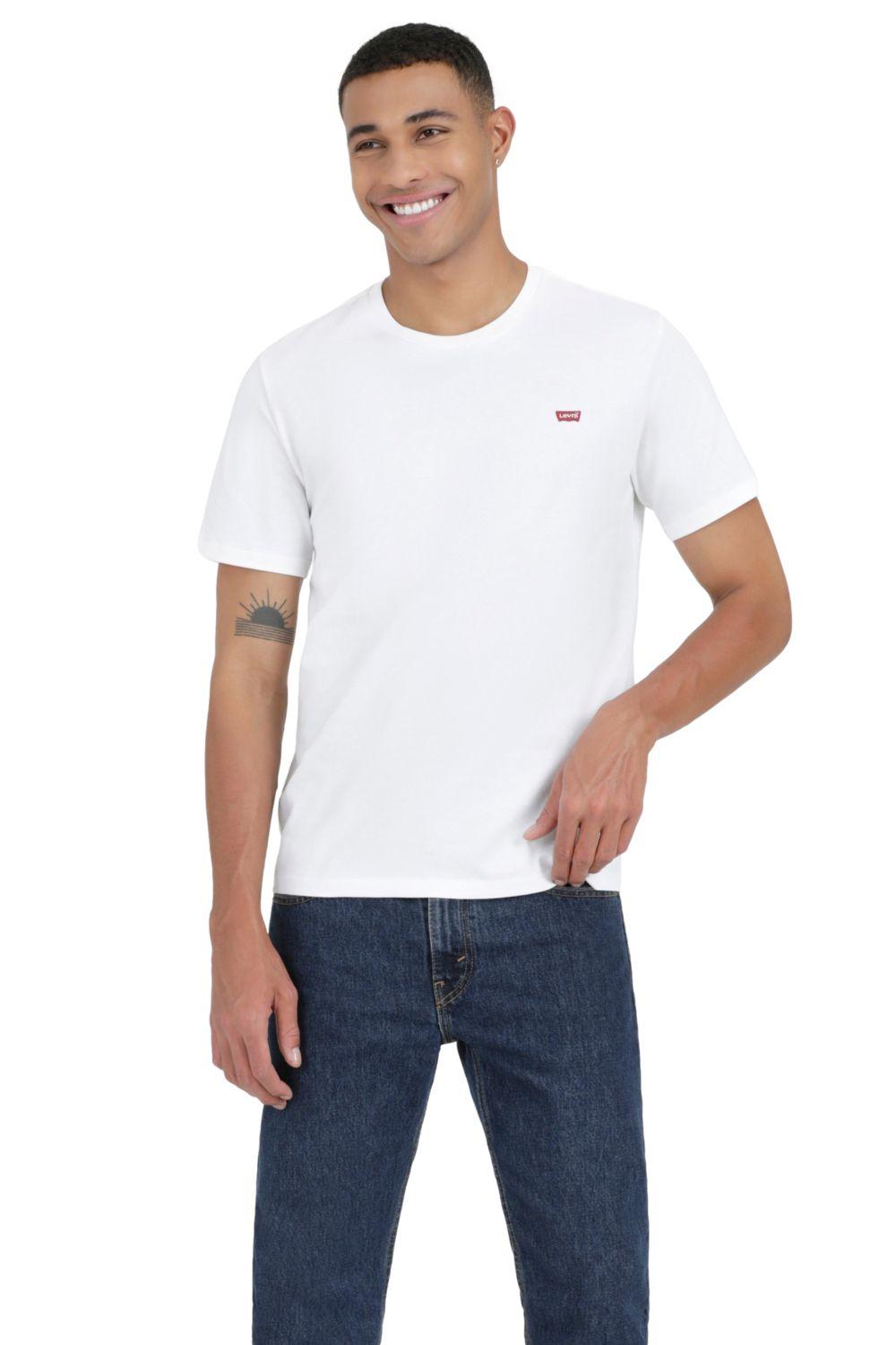 Polera Hombre Cuello Redondo Blanco Levis 56809-0011-0