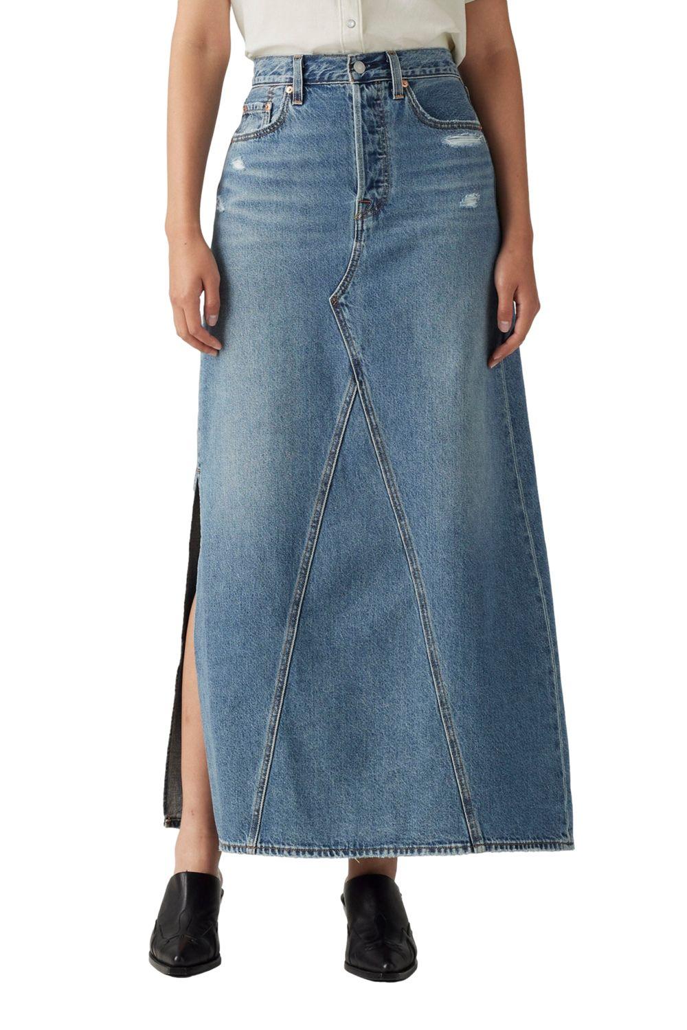 Falda Mujer Iconic Long Skirt Celeste Levis A8727-0002-0