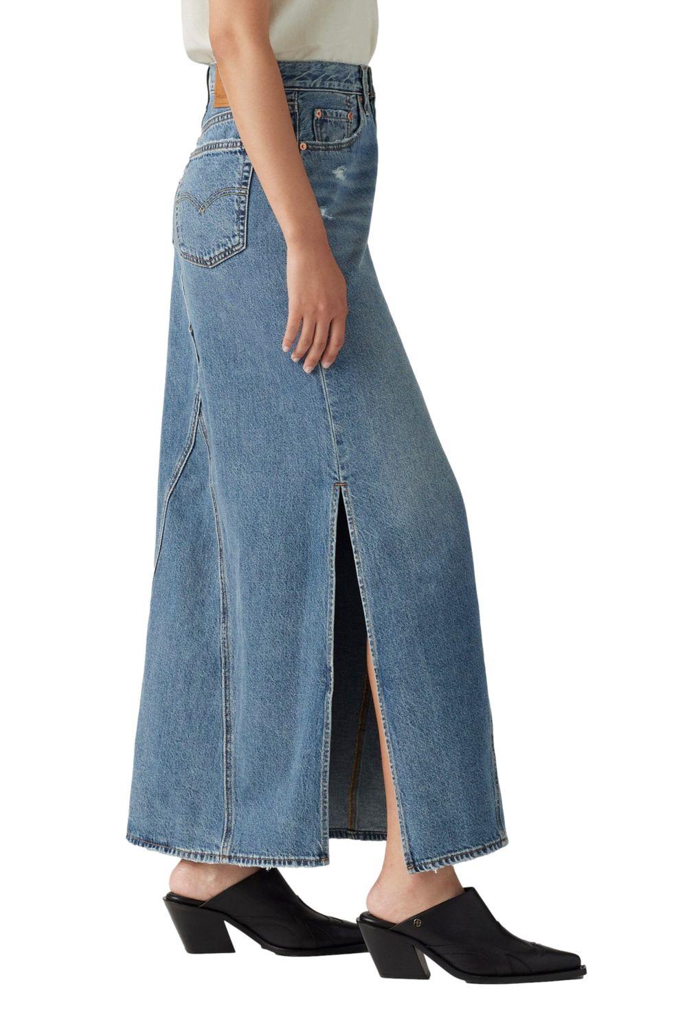 Falda Mujer Iconic Long Skirt Celeste Levis A8727-0002-1