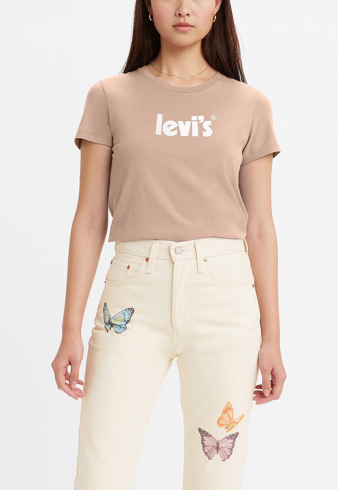 Polera Mujer Lisa con Logo Rosado Levis 17369-1831-0